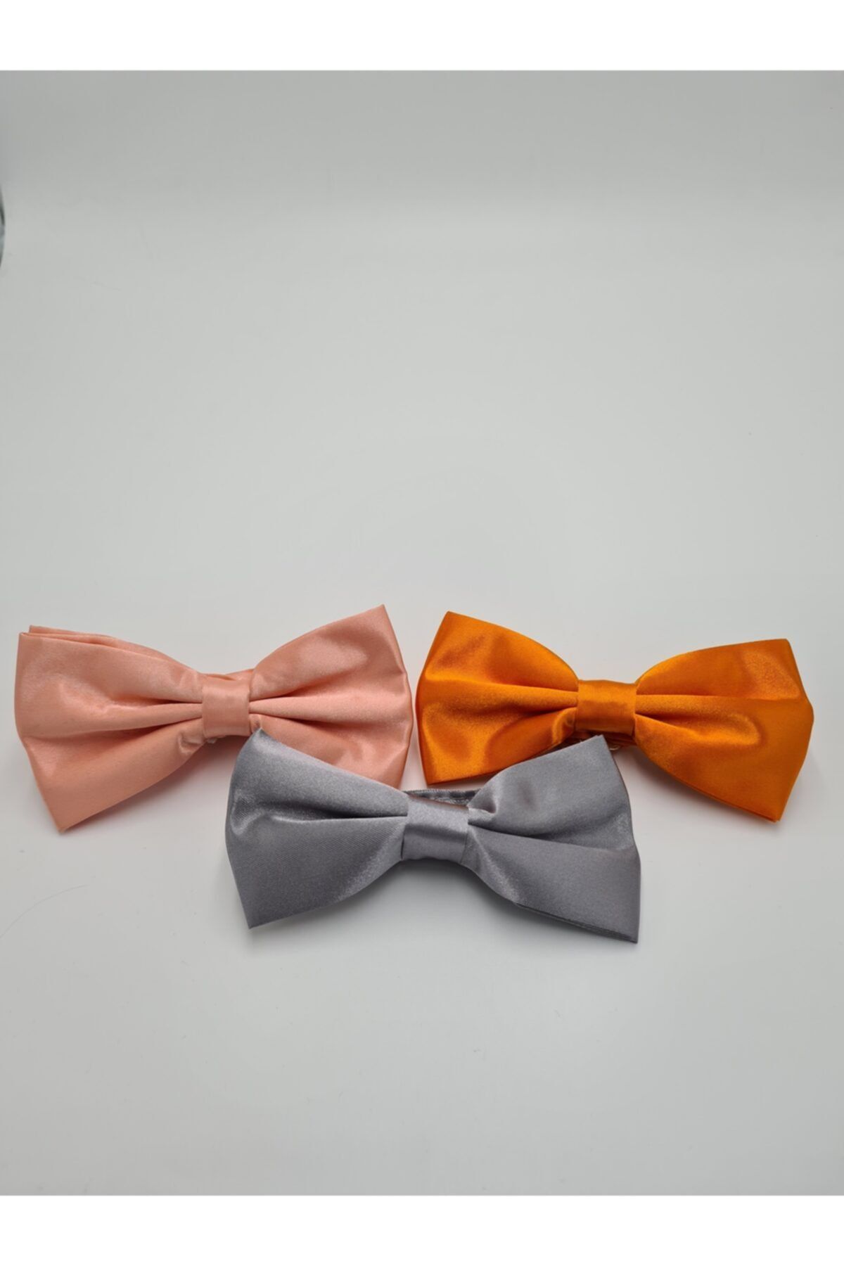 Yage Unisex Gri Karma Renk Desenli 3'lü Kombin Papyon Set
