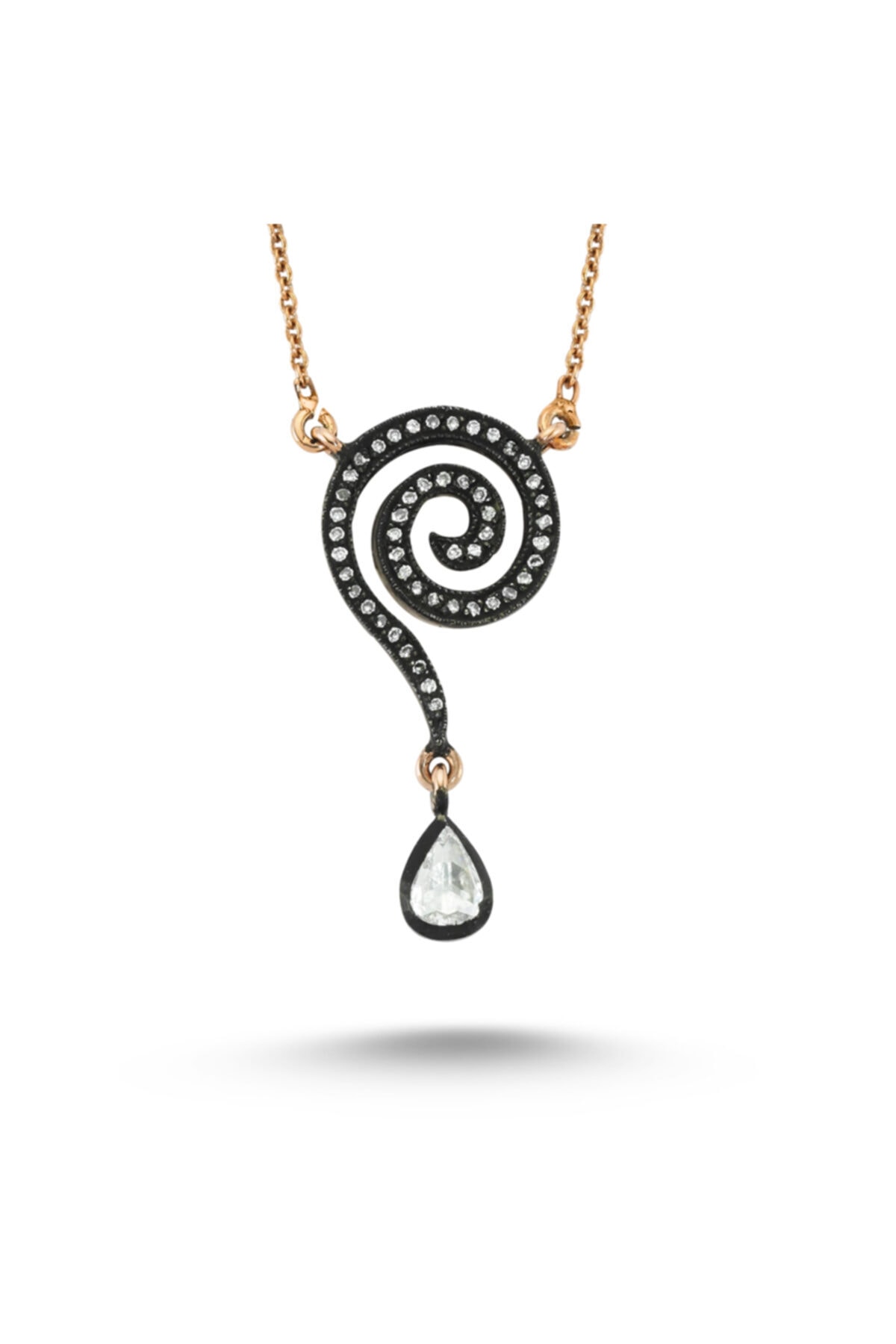 Altınbaş Kadın Pembe Elmas Damla Kolye 0,18 ct