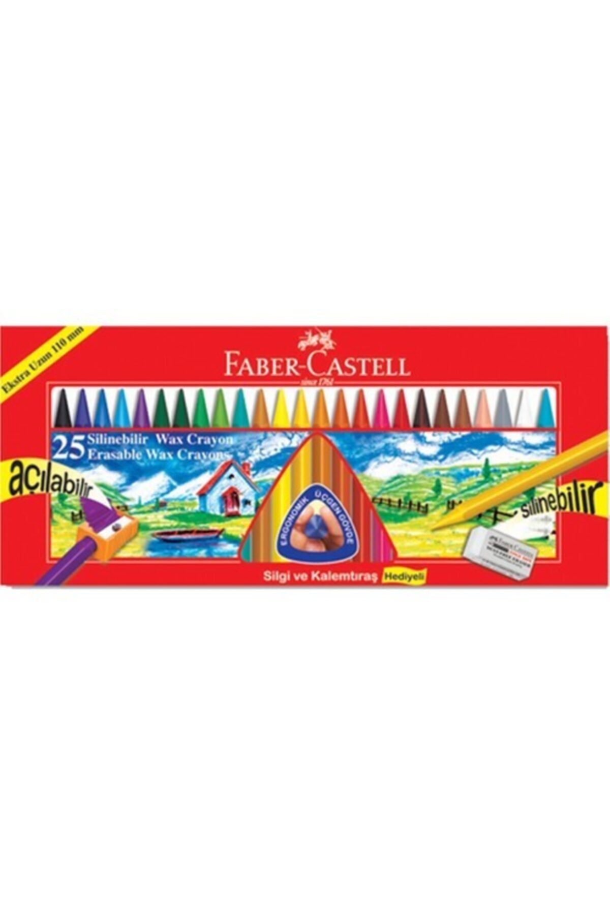Faber Castell Pastel Boya Silinebilir Wax Crayon 25 Renk