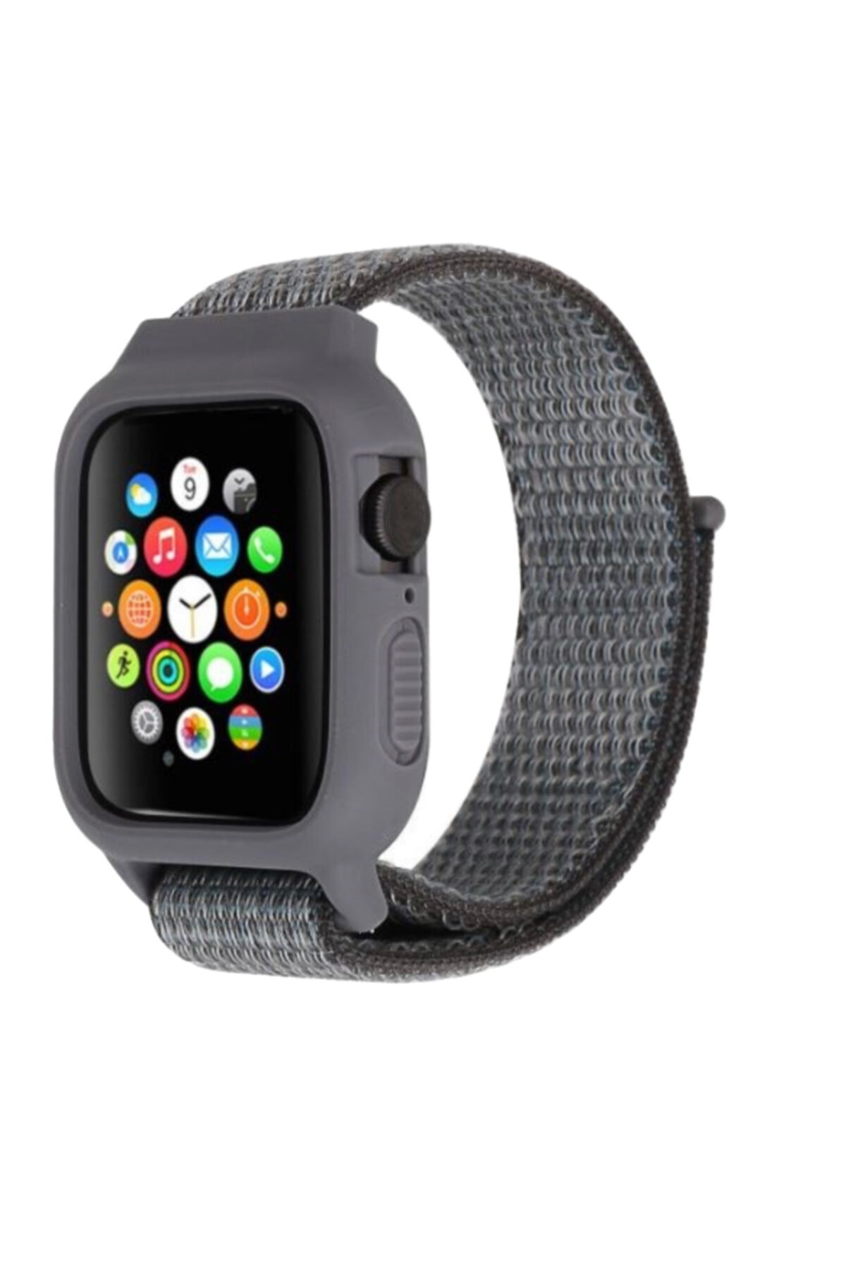 ucuzmi Apple Watch 1 2 3 4 5 6 Se 42 44mm Kordon Kayış Nano Ipek Örme 360derece Koruma Silikon Kılıf