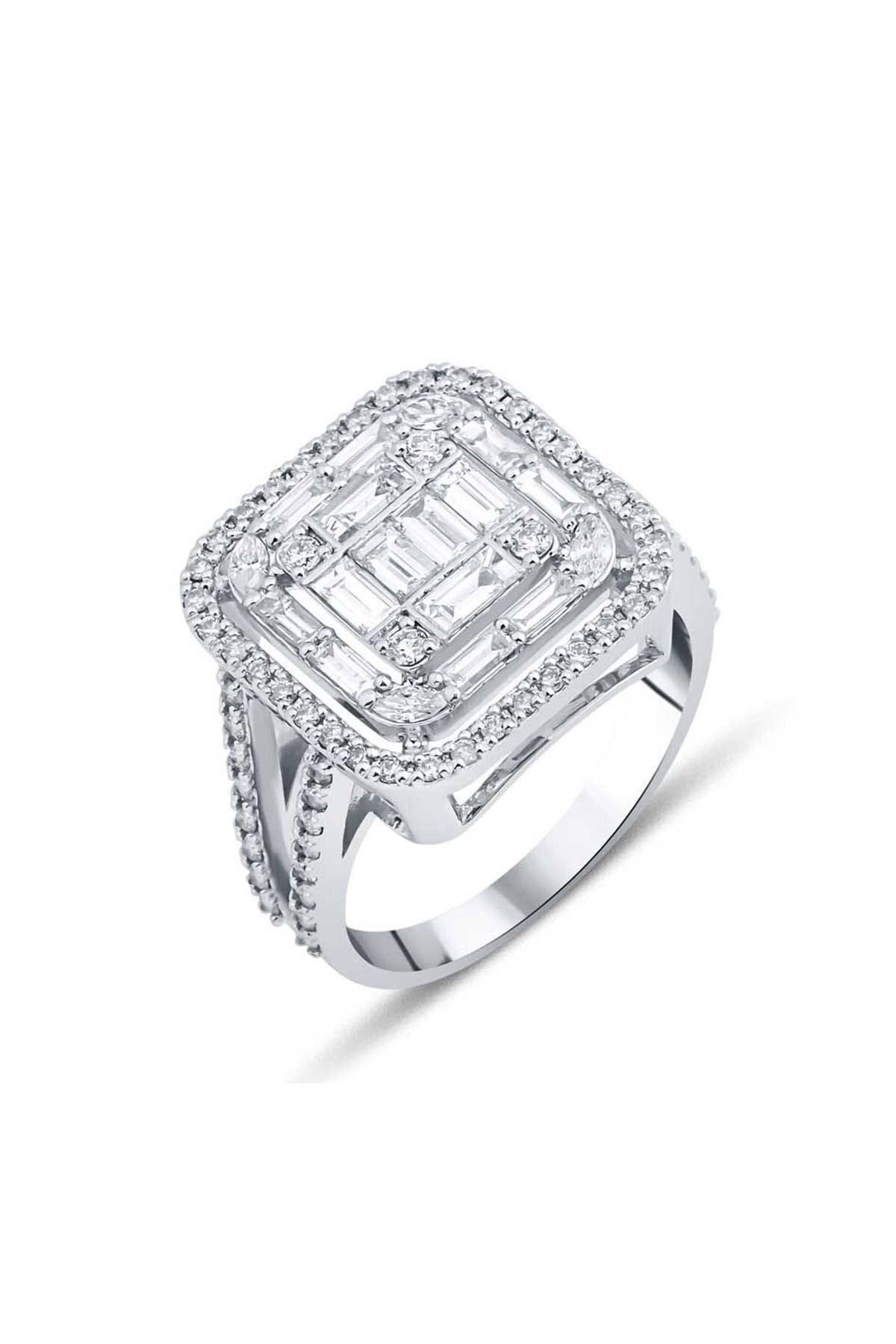 Amor Pırlanta KAdın 1.66 Karat Pırlanta Baget Yüzük F-sı 18k