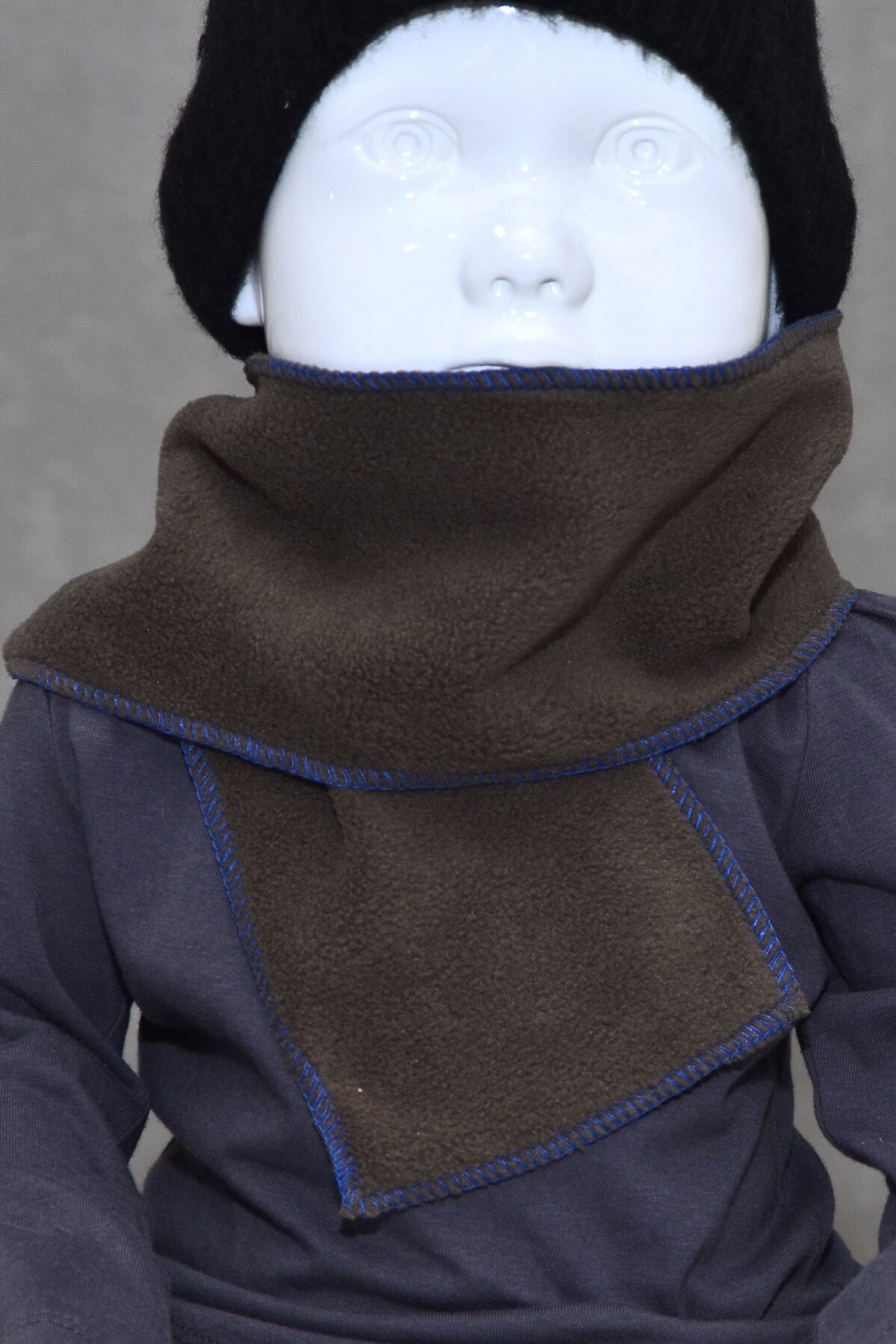 C&A Unisex Kahverengi Basic Ince Polar Bebek Atkı