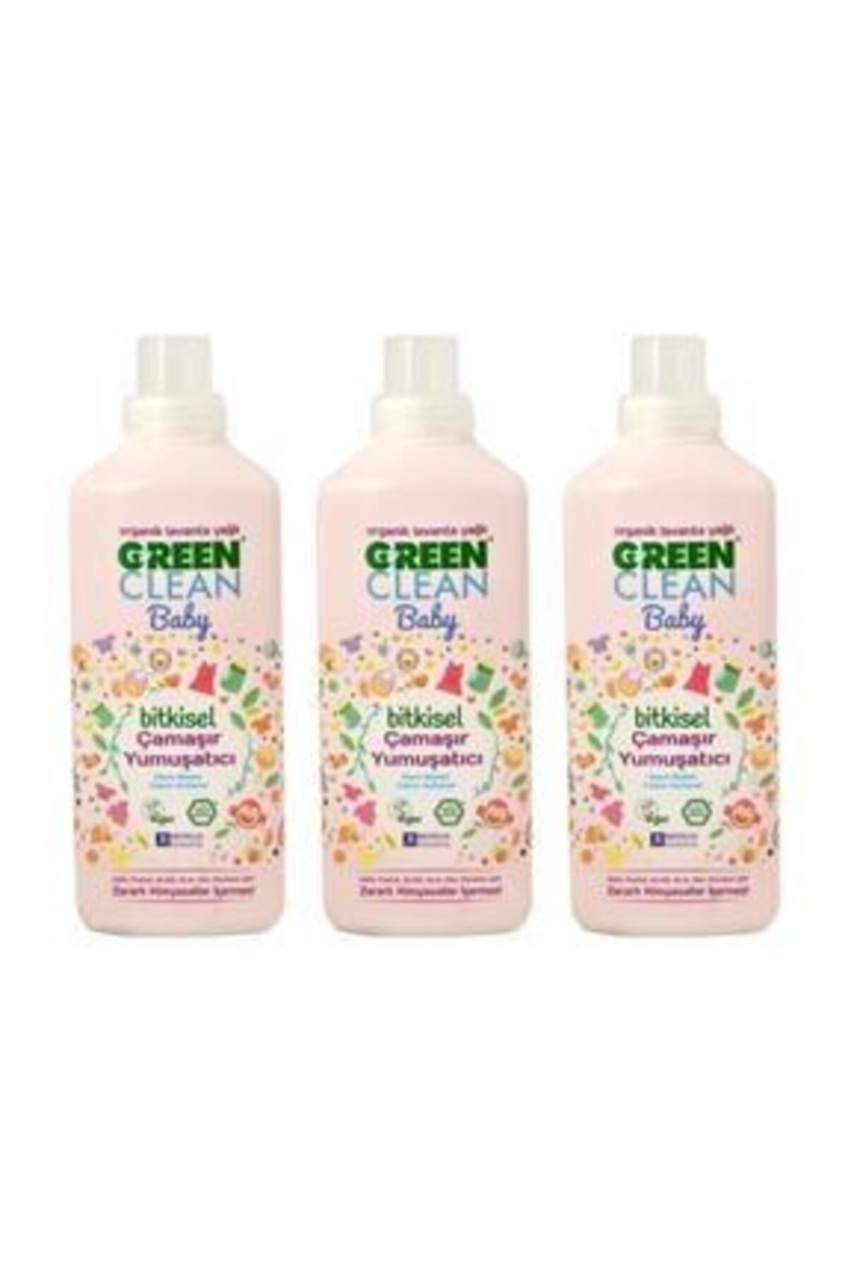 U Green Clean Green Clean Baby Bitkisel Çamaşır Yumuşatıcı 1000ml 3lü Set