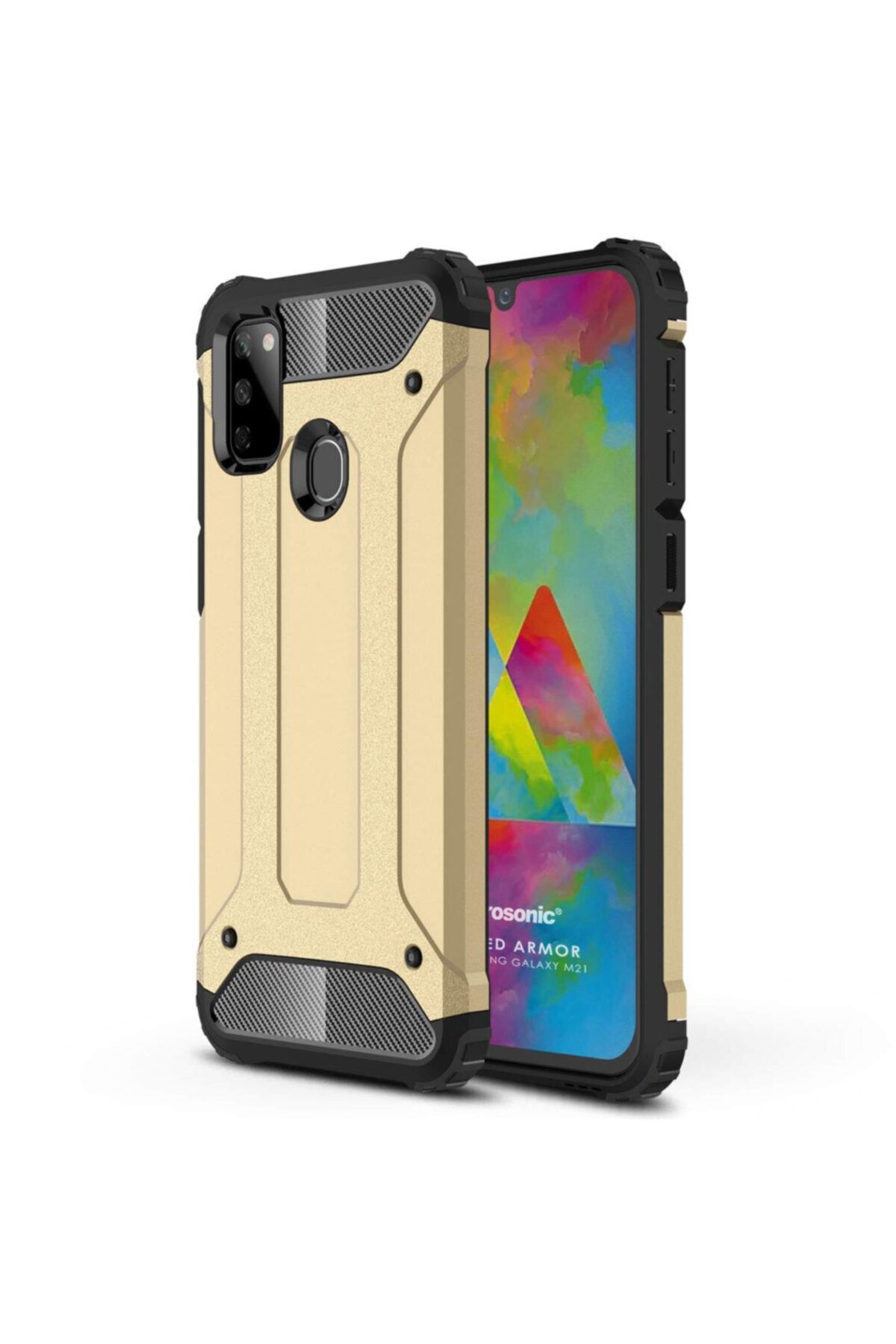 Microsonic Microsonic Galaxy M21 Kılıf Rugged Armor Gold 1