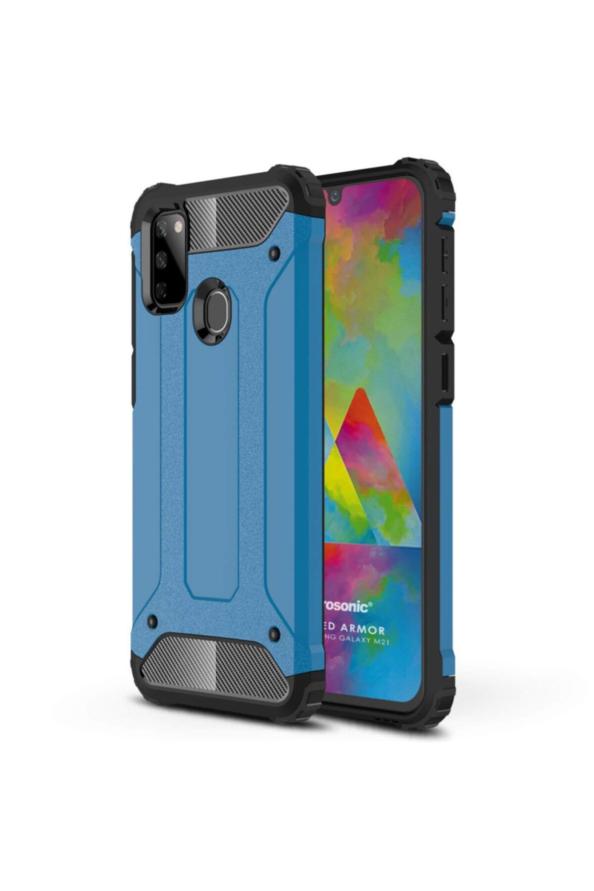 Microsonic Microsonic Galaxy M21 Kılıf Rugged Armor Mavi 1