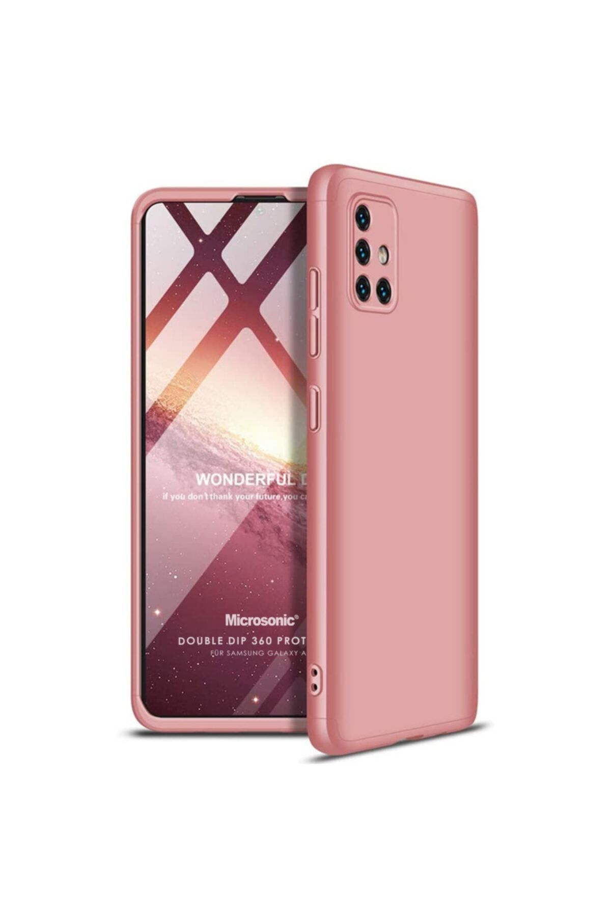 Microsonic Microsonic Galaxy A51 Kılıf Double Dip 360 Protective Rose Gold 1