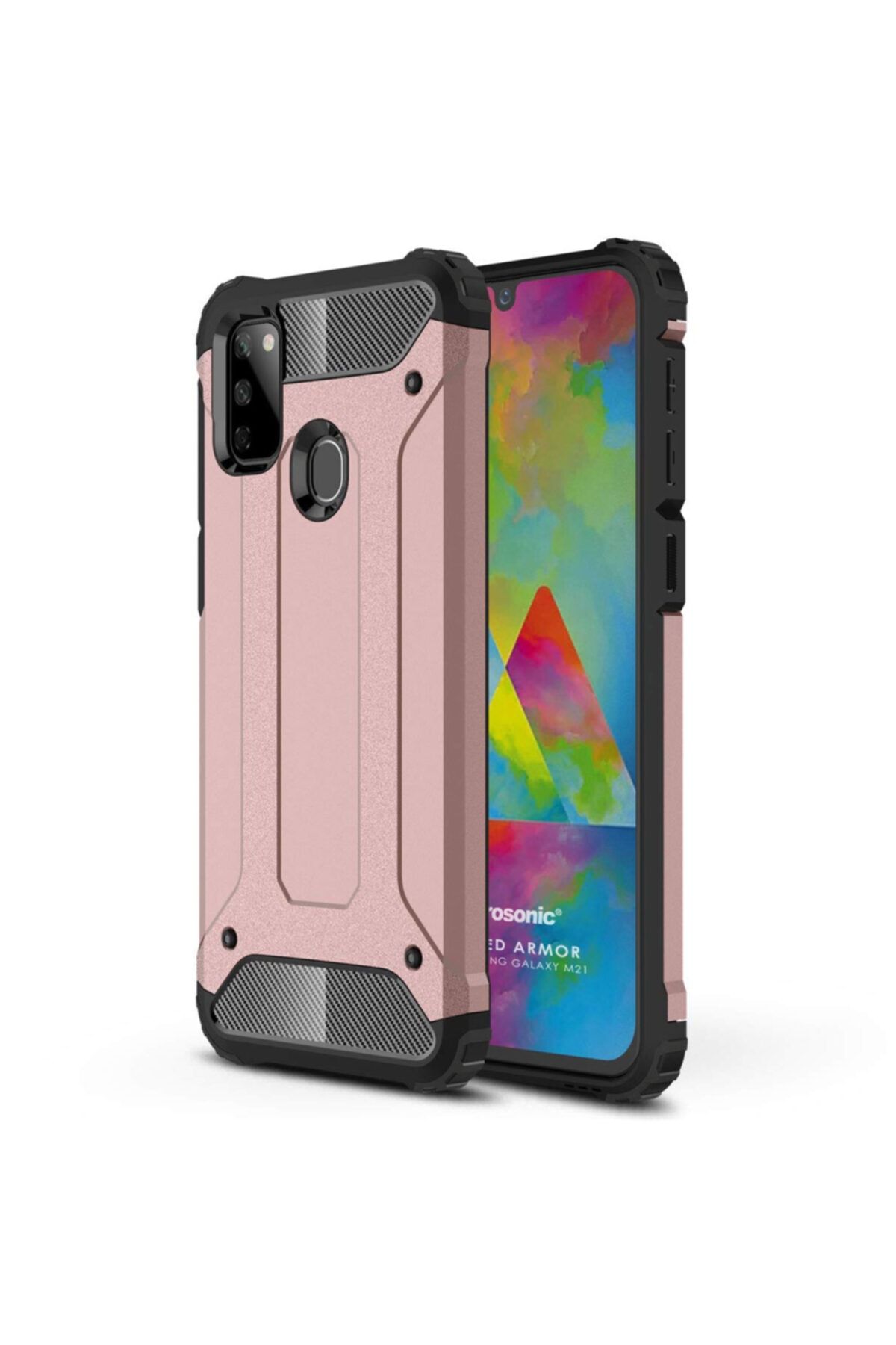 Microsonic Microsonic Galaxy M21 Kılıf Rugged Armor Rose Gold 1