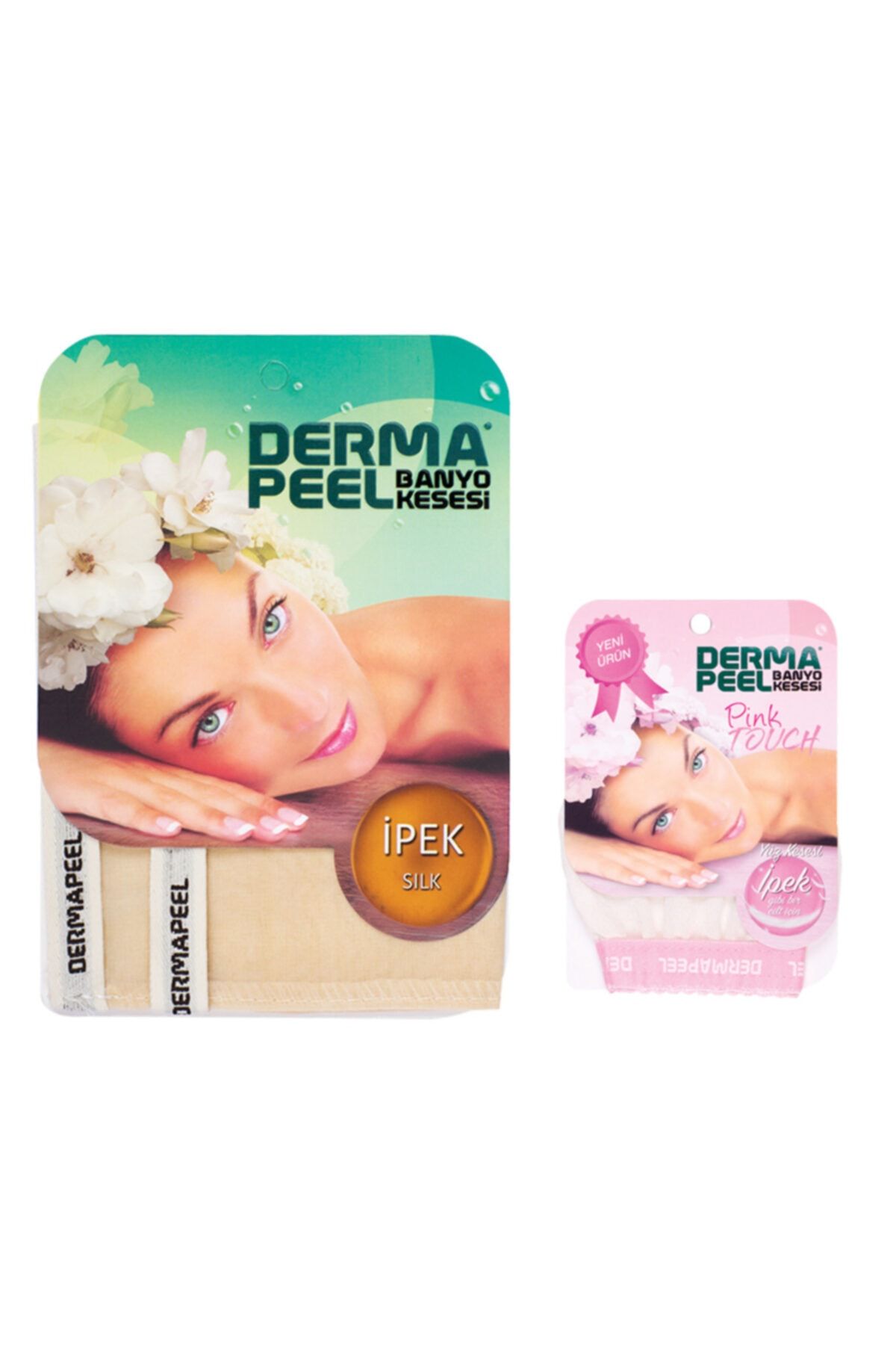 Dermapeel Doğal Ipek Banyo KesesiPink Touch Yüz Kesesi Set