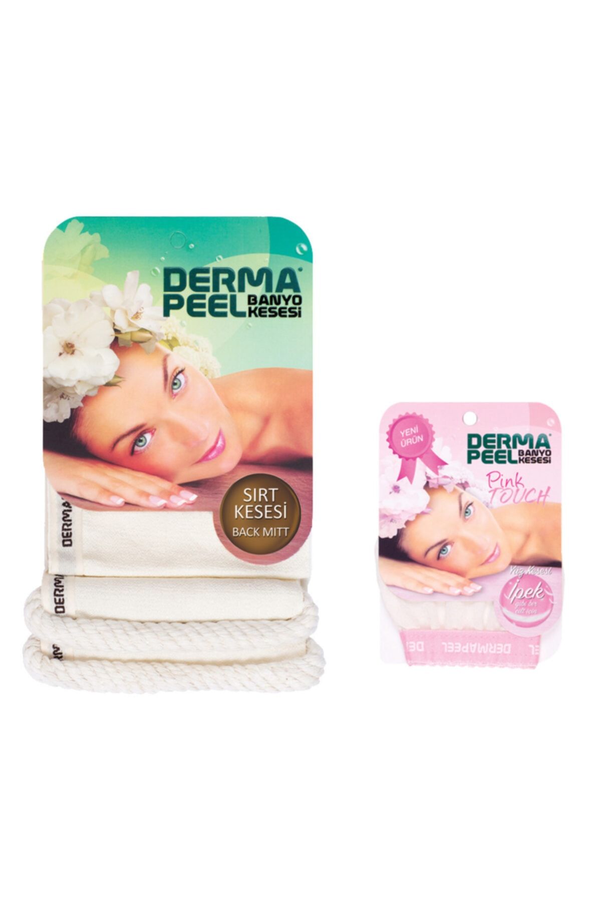 Dermapeel Sırt Kesesi + Pink Touch Yüz Kesesi Set