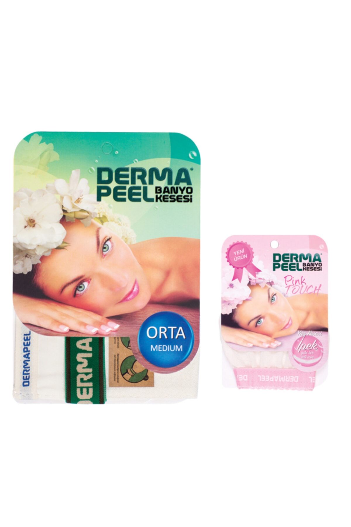 Dermapeel Orta Banyo Kesesi + Pink Touch Yüz Kesesi Set