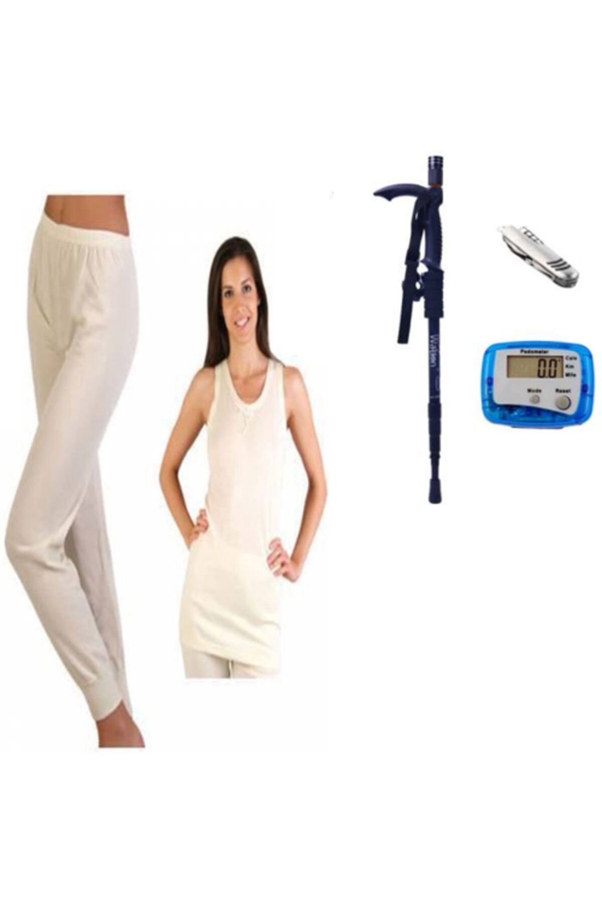 Uygur Bayan Yün Atlet Alt Içlik Takım-doğa,spor Severler Için Trekking Set 4 Wt-002 Işıklı Baston