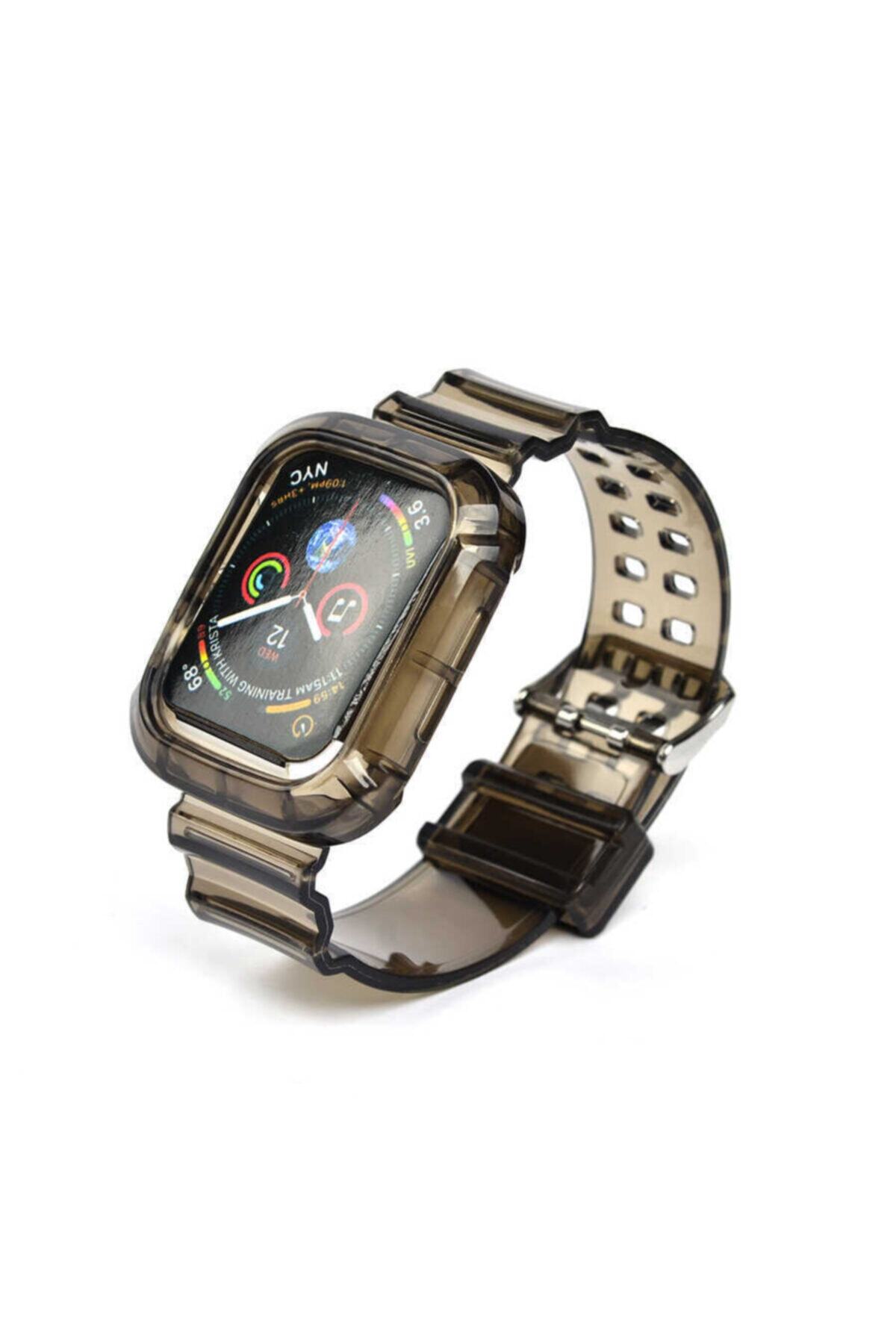 Nezih Case Kayış/kordon Ve Kasa Koruyucu Apple Watch Seri 2/3/4/5/6/se 44mm Siyah (SAAT DEĞİLDİR)