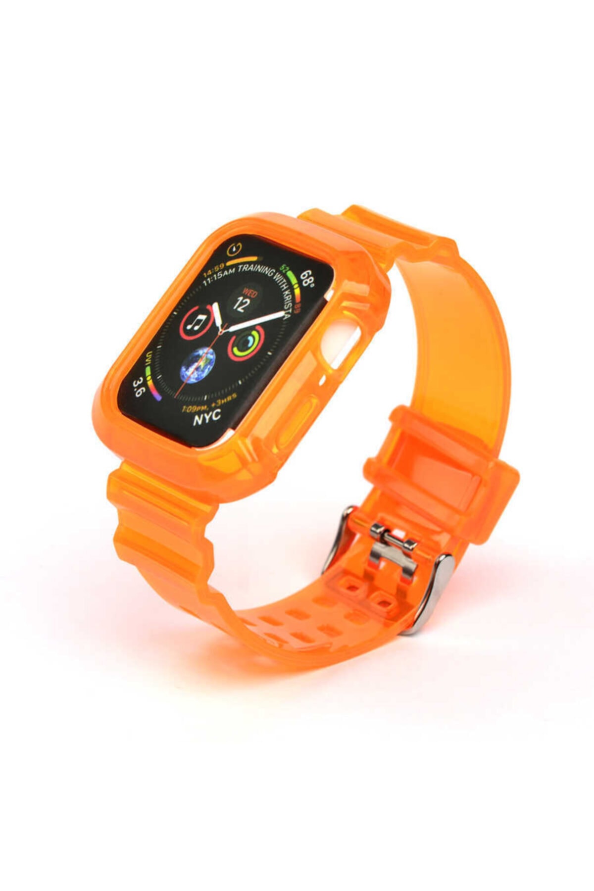 Nezih Case Kayış/kordon Ve Kasa Koruyucu Apple Watch Seri 2/3/4/5/6 38mm Turuncu (SAAT DEĞİLDİR)