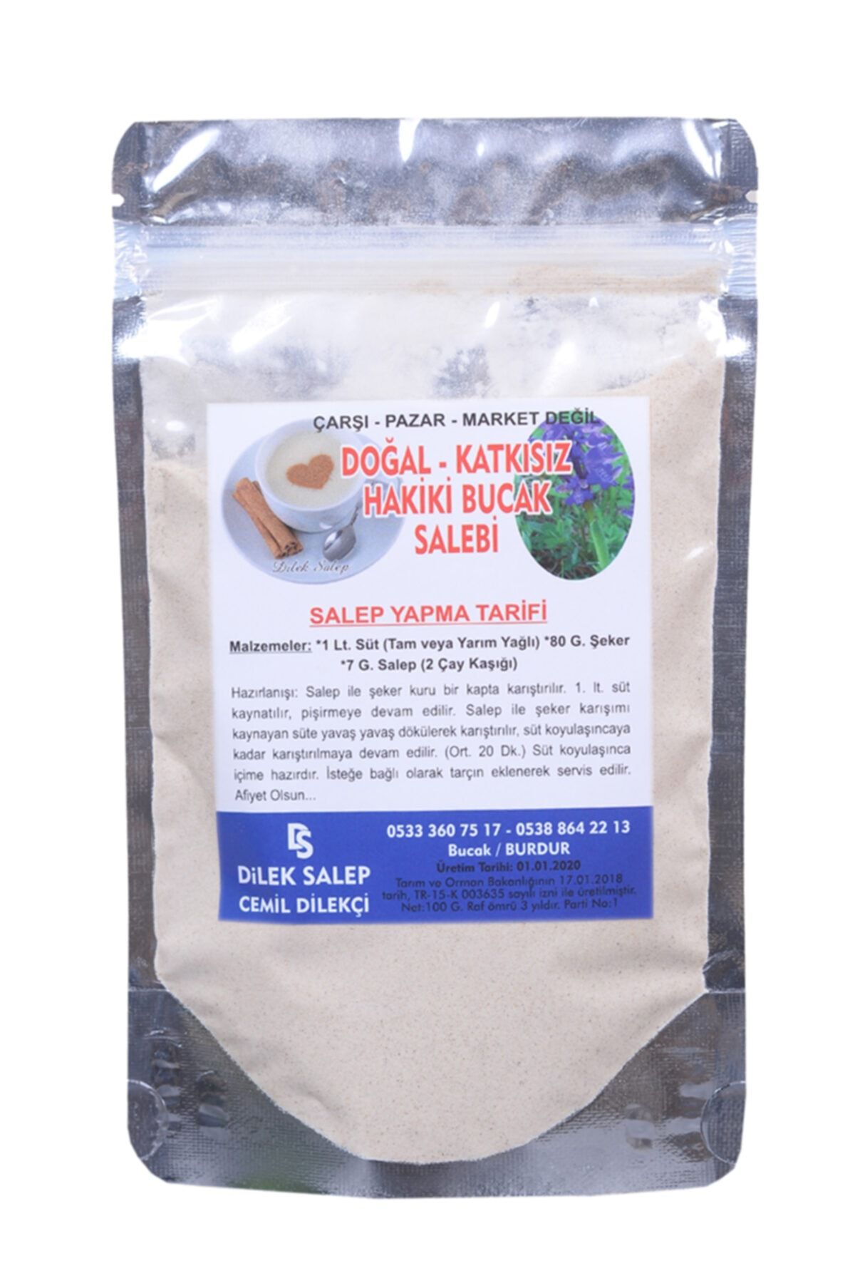 DilekSalep Hakiki Bucak Salebi 250gr Katkısız Saf Salep