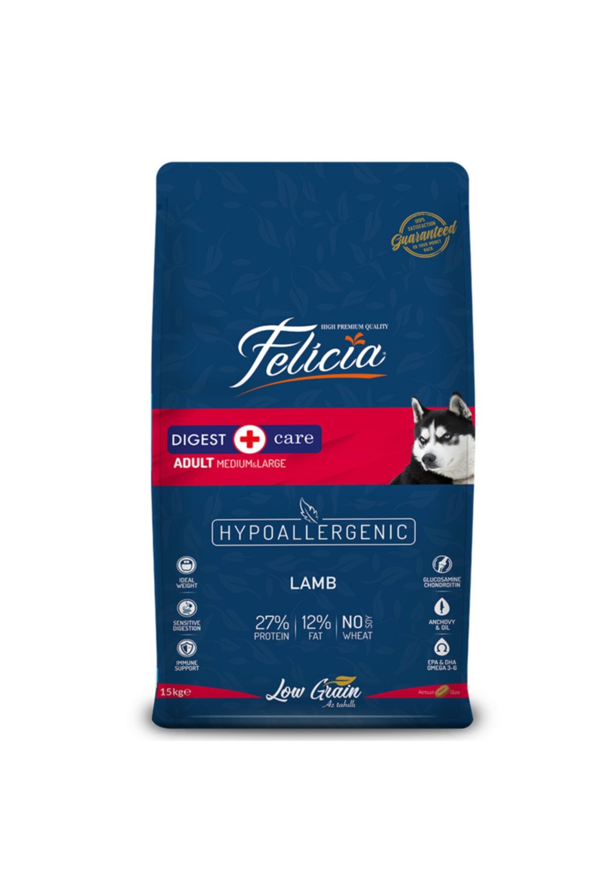Felicia Az Tahıllı 15 Kg Yetişkin Kuzulu M/large Breed Hypoallergenic Köpek Maması