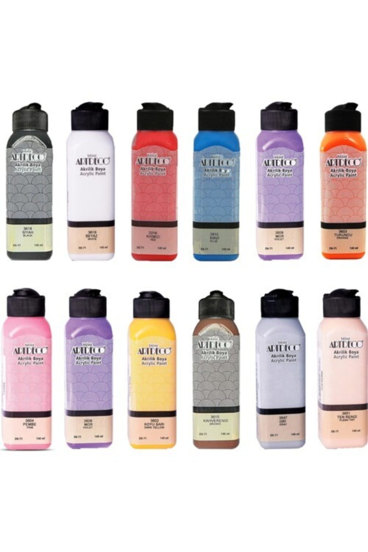 artdeco akrilik boya 140 ml 12 li set fiyati yorumlari trendyol