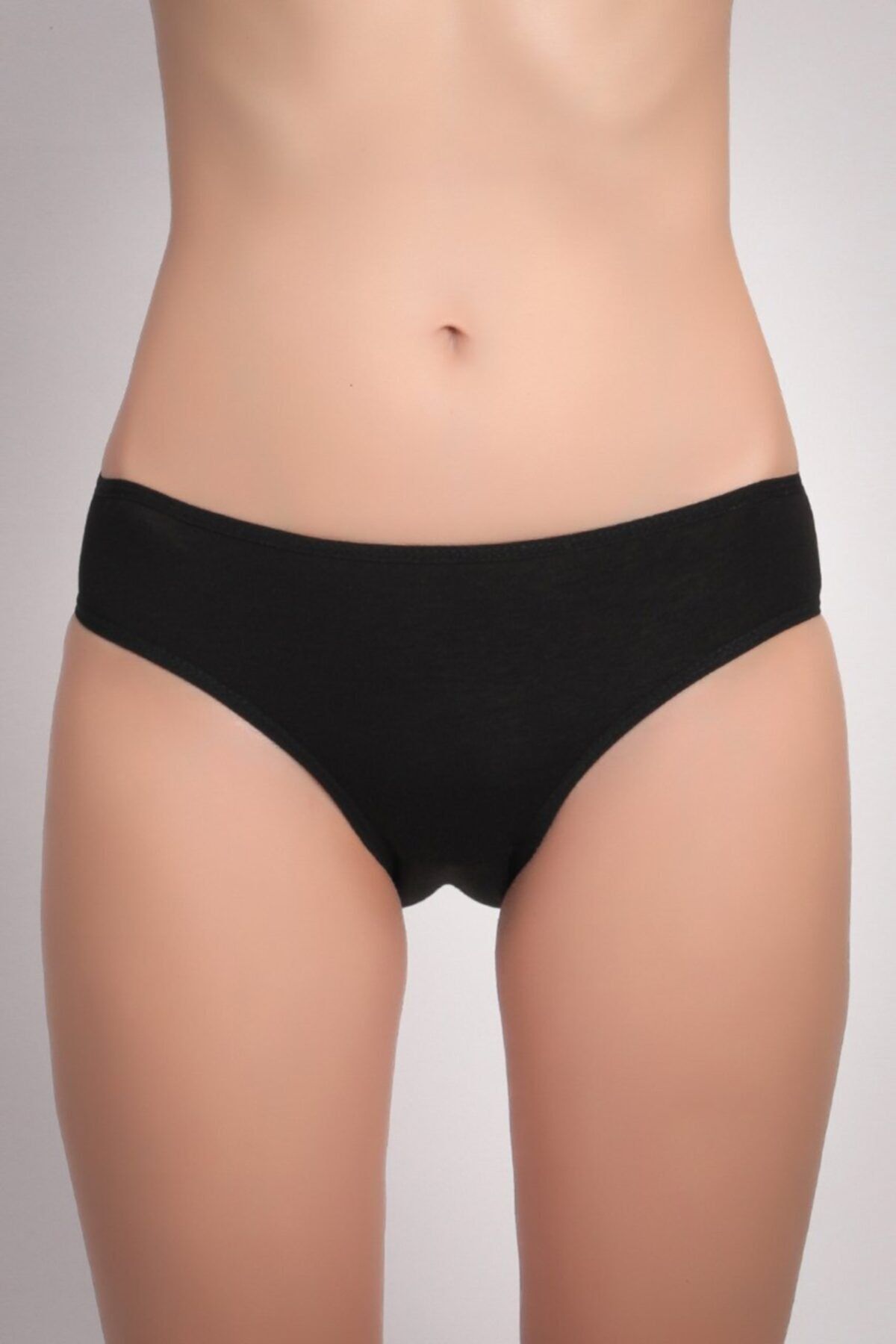 SELORA Kadın Siyah Likralı Modal Penye Slip