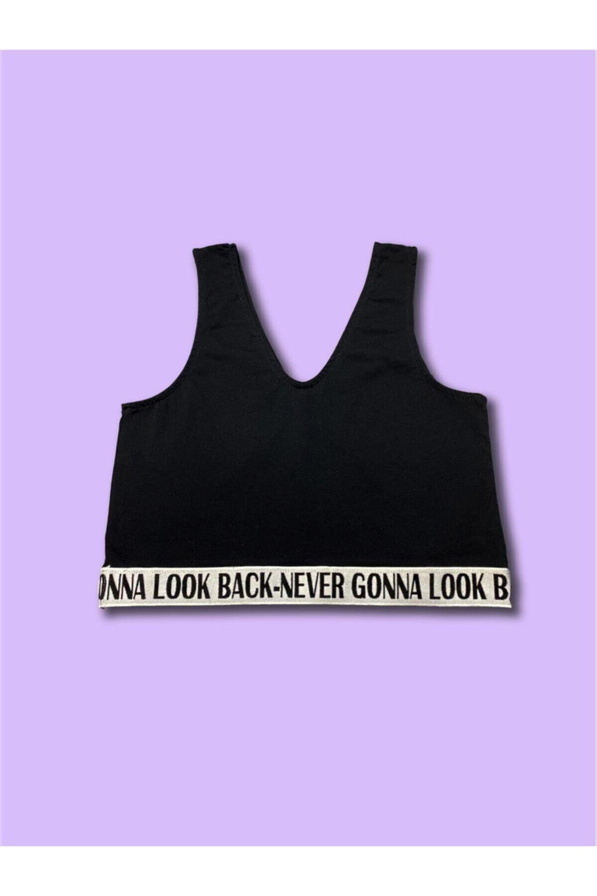 AFTERWEARE NEVER GONNA LOOK BACK ATLET PAMUKLU V YAKA SİYAH