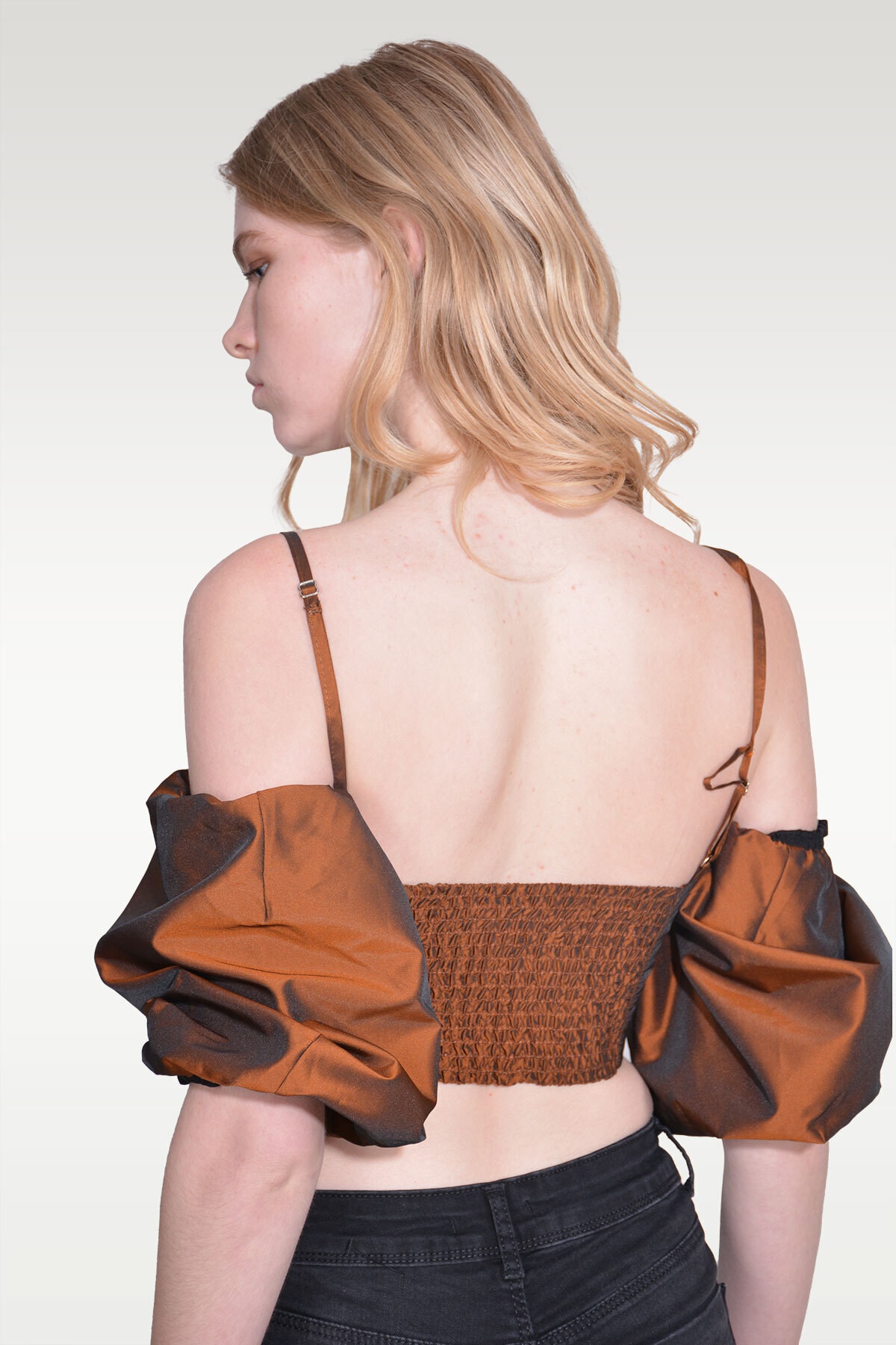 MyLace Karpuz Kollu Ip Askılı Tafta Kumaş Crop Body