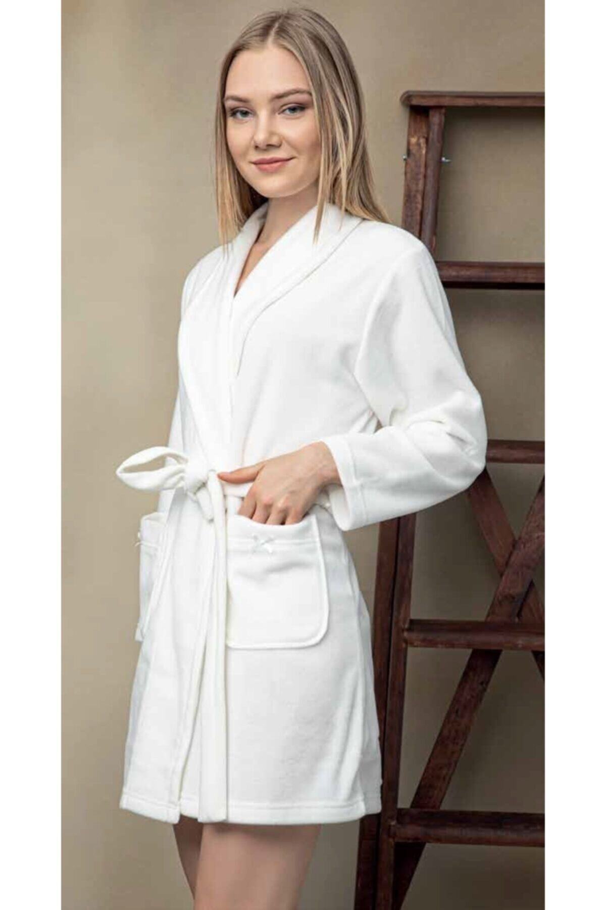 KLY Kadın Beyaz Polar Sabahlık 280