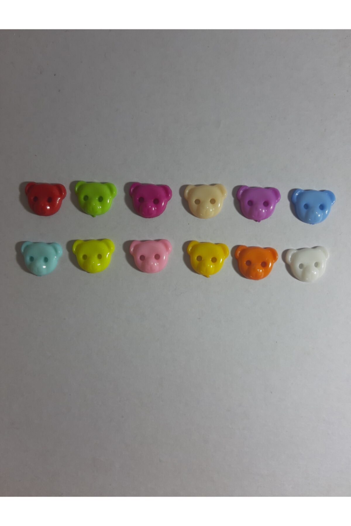 hobim42 Ayıcık Bebek Düğmesi Karışık 12 Renk Her Renkten 12 Adet Toplam 144 Adet