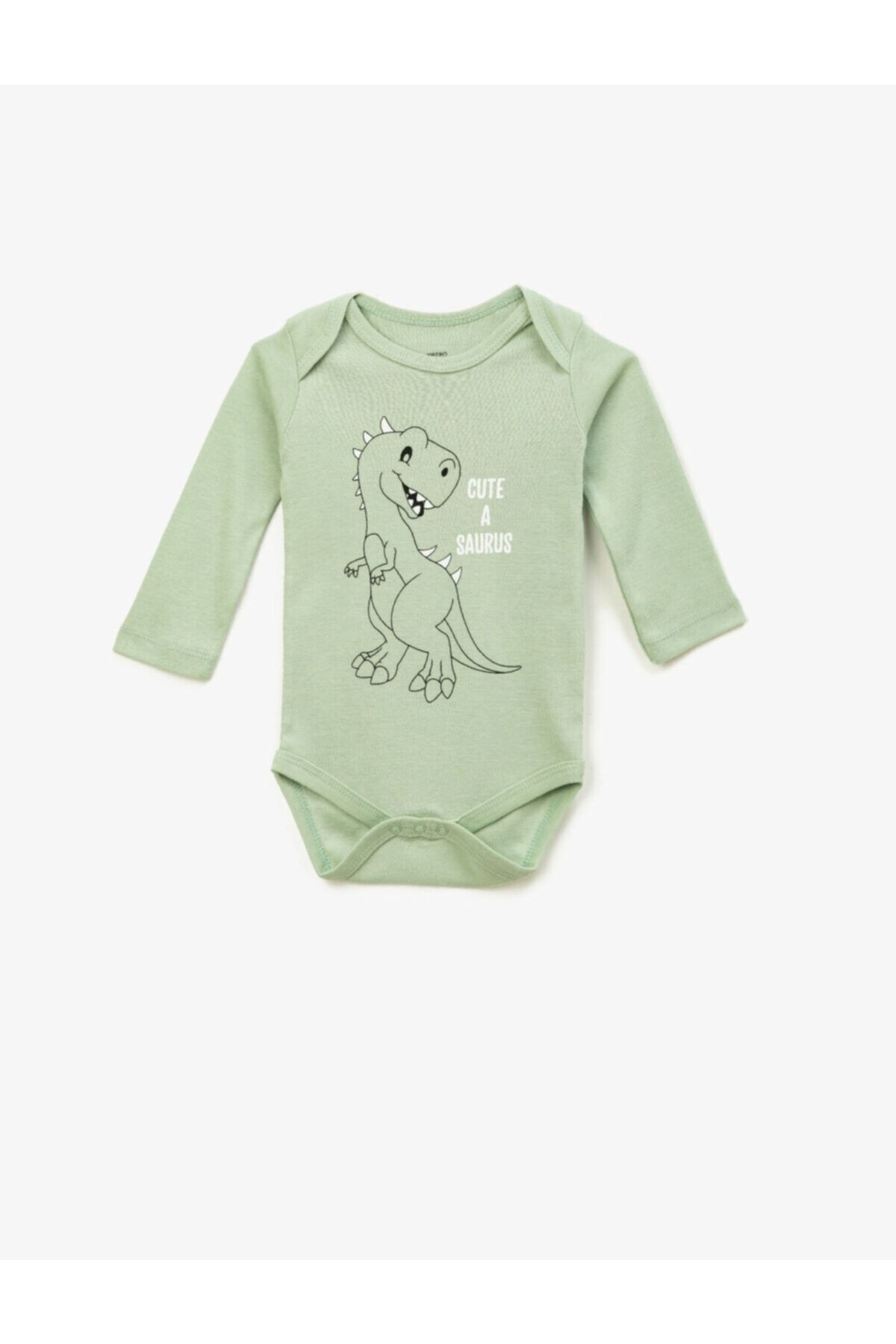 koton erkek bebek yesil pamuklu baskili uzun kollu citcitli zibin fiyati yorumlari trendyol