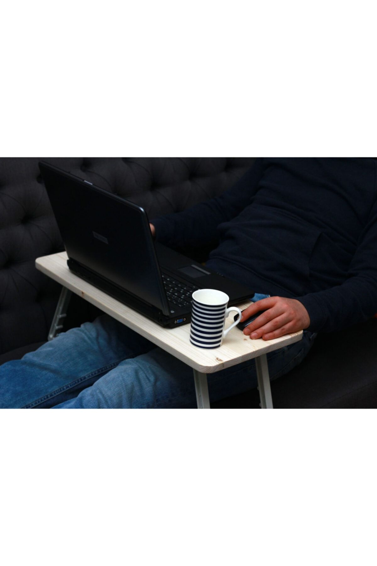 Ceebebek Ahşap Bilgisayar Masası Mouse Pad Yemek Ödev Boyama Koltuk Sehpası Kucak Tepsisi Yan Sehpa