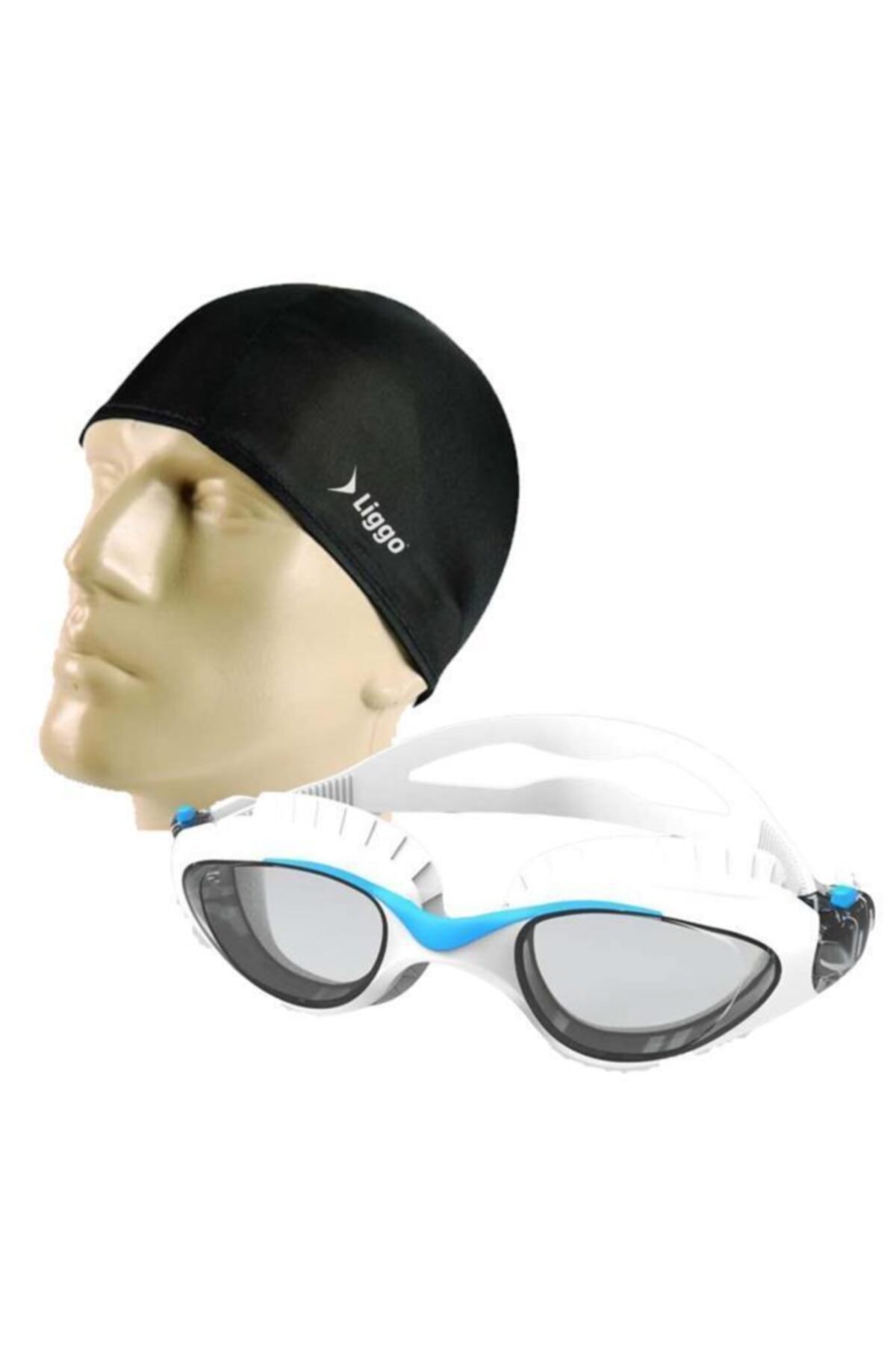 Liggo Çocuk Yüzücü Gözlüğü Antifog Havuz Gözlüğü Bez Bone Seti Gs23