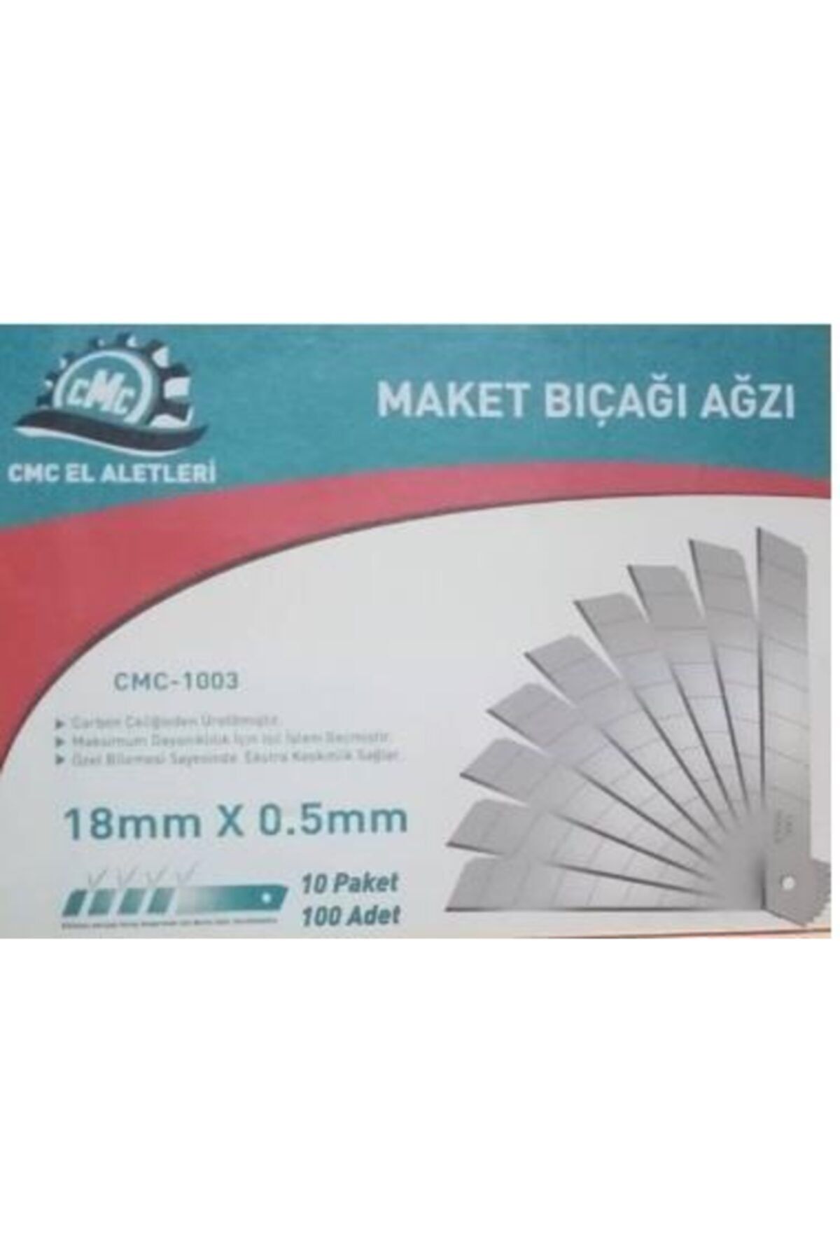 CMC Zimak Maket Bıçağı 18mm Geniş 100 Adet