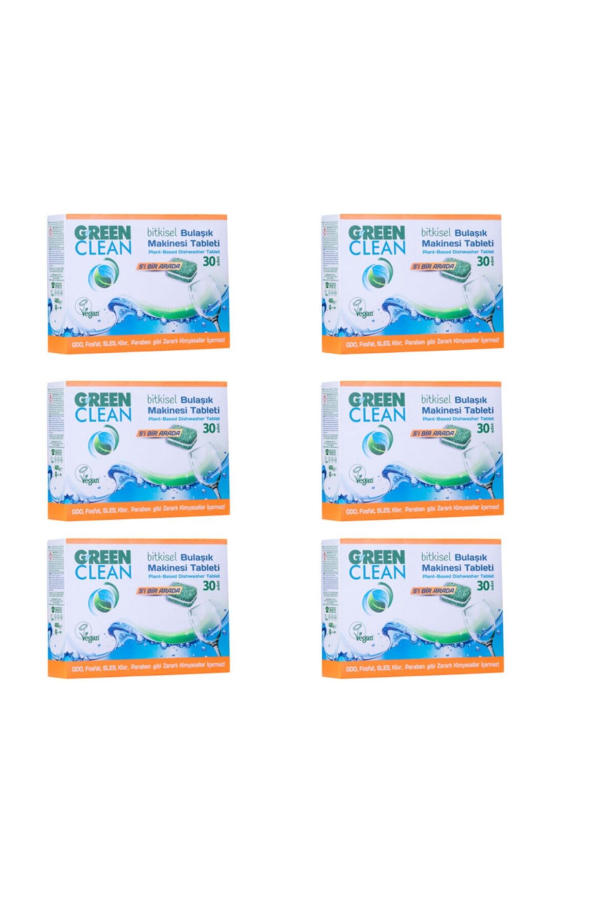 U Green Clean Bitkisel Bulaşık Makinesi Tableti 6'lı Paket
