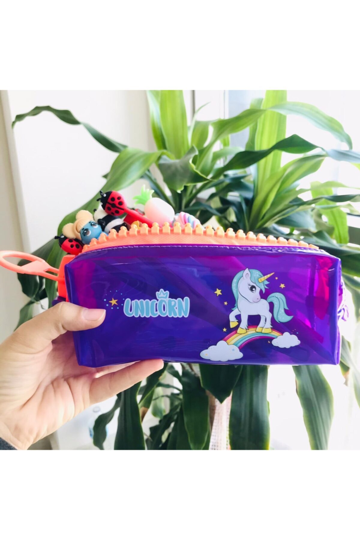 Retina Shop Unicorn Mor Büyük Fermuarlı Kalemlik
