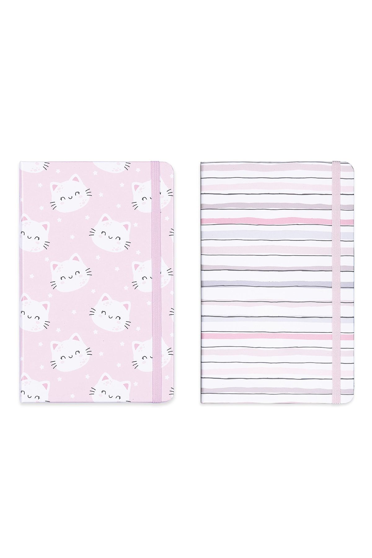 Matt Notebook 2'li Defter Seti 13x21 Lastikli Noktalı Kedi