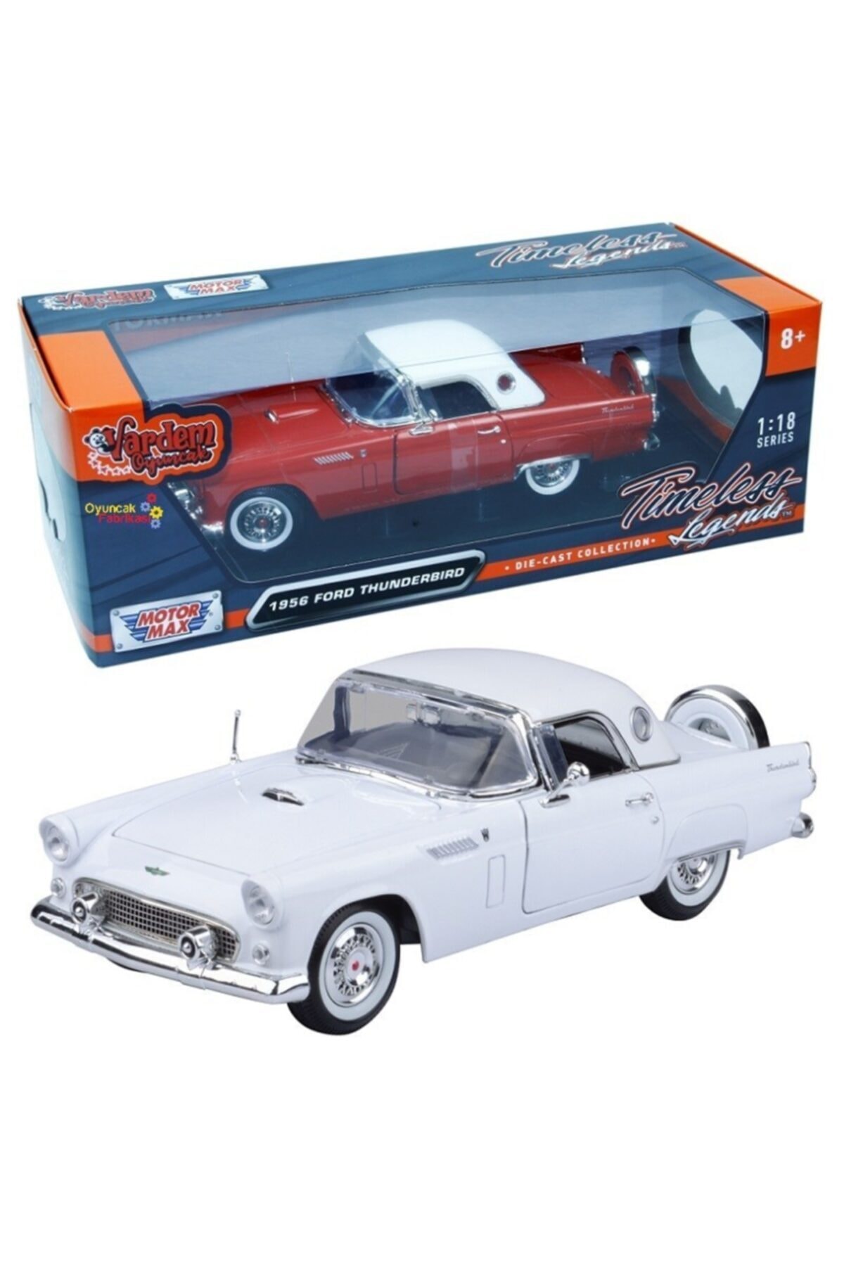 Motor Max Motormax 1:18 1956 Ford Thunderbird Diecast Model Araba