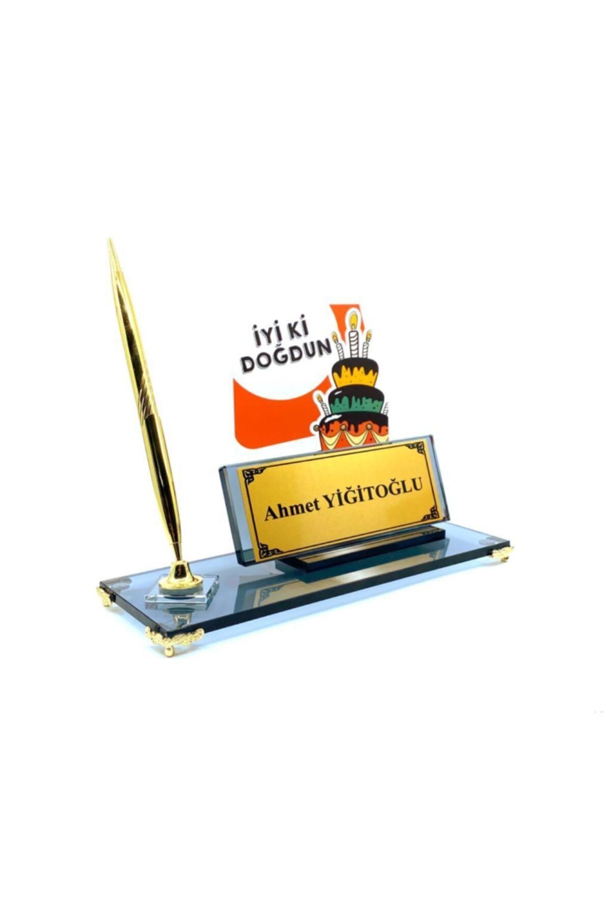 YİĞİTOĞLU DESIGN Premium Özel Tasarım Cam Masa Isimliği Seti N25
