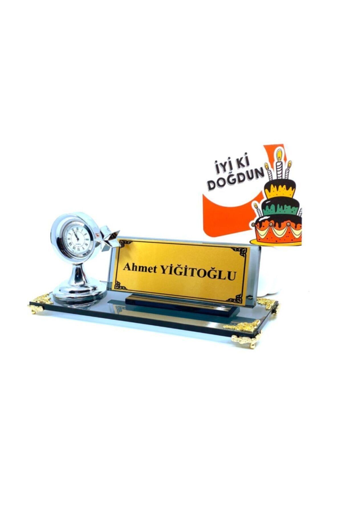 YİĞİTOĞLU DESIGN Premium Özel Tasarım Cam Masa Isimliği Seti K14