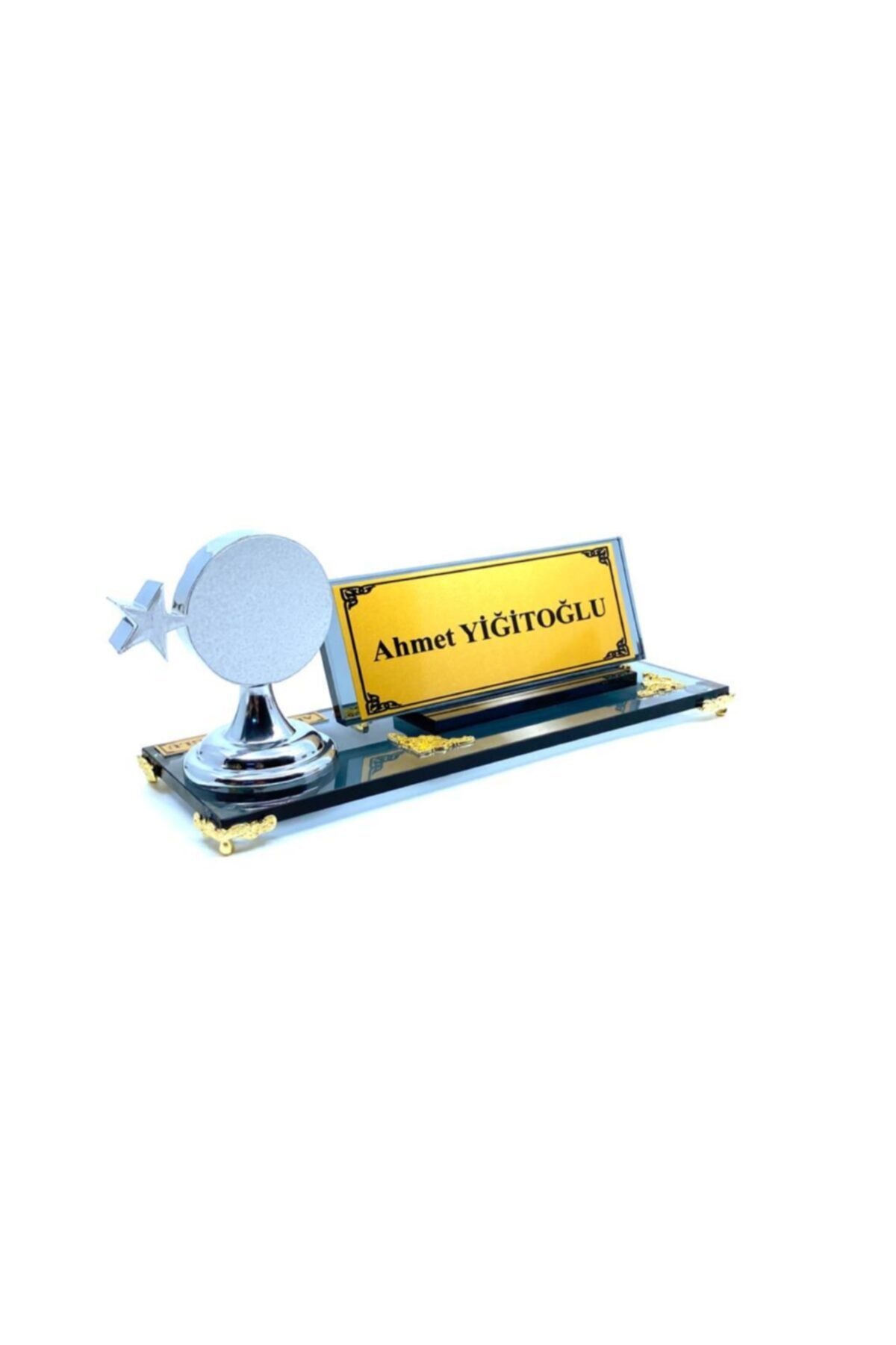 YİĞİTOĞLU DESIGN Premium Özel Tasarım Cam Masa Isimliği C14