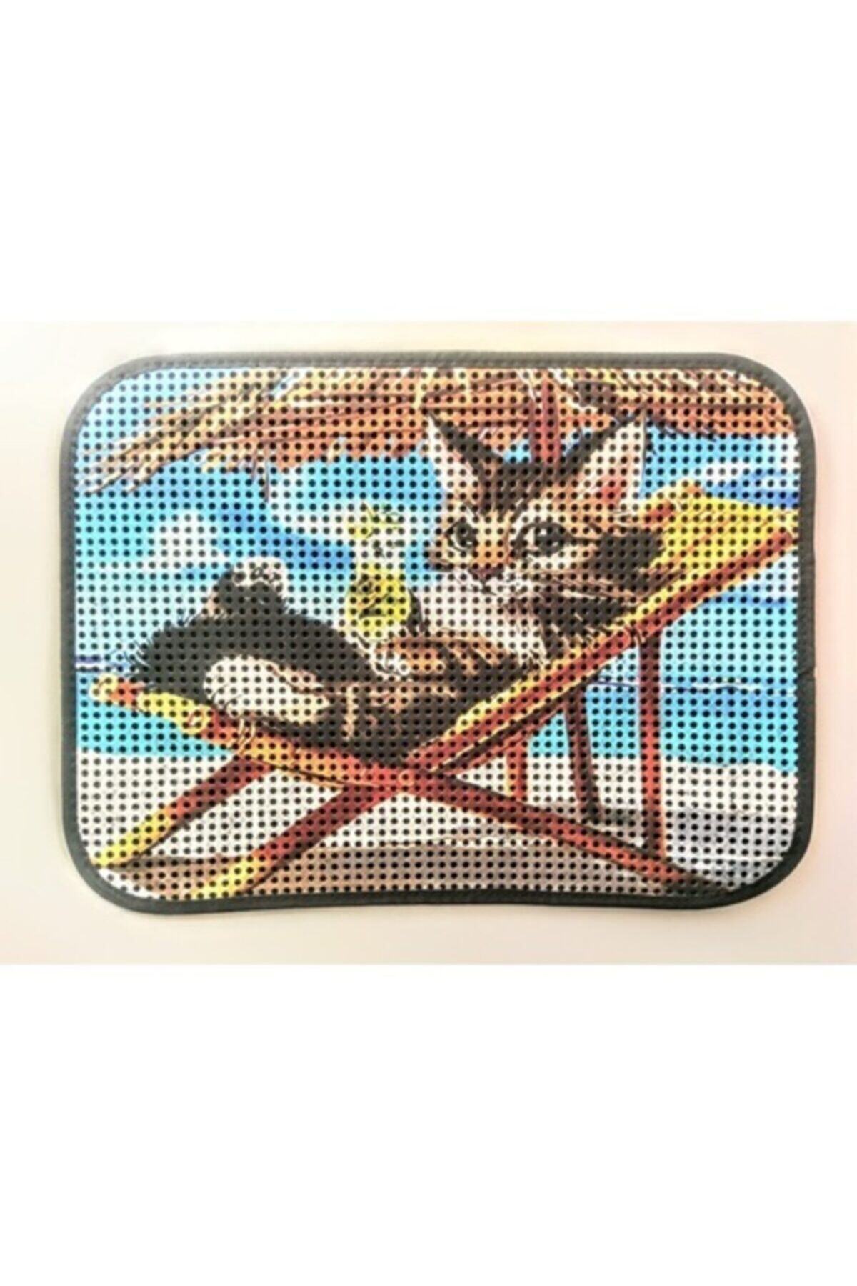 ahsev petshop Kedi Desenli Tuvalet Paspası 60*45 Cm