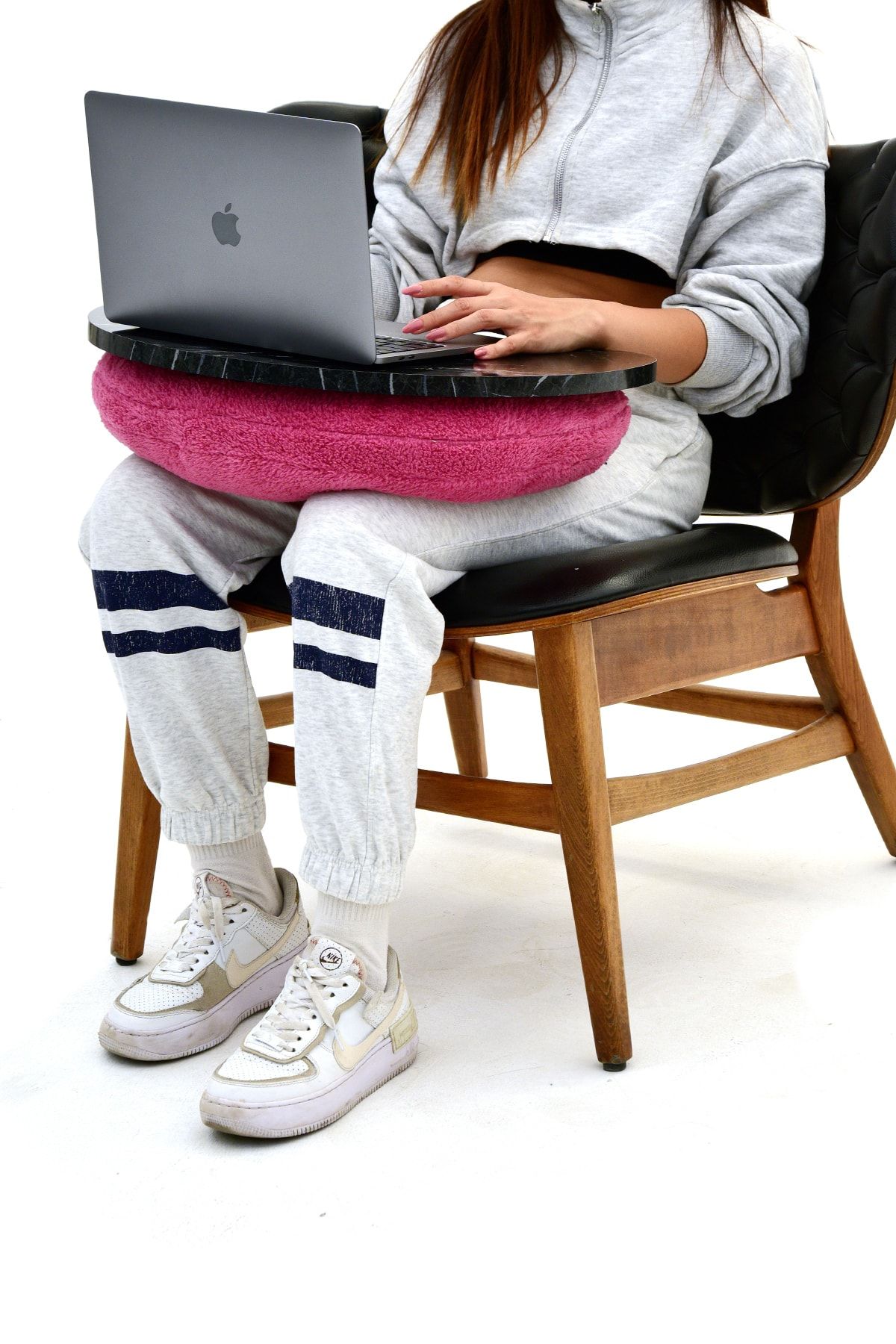 Register Pofuduk Laptop Sehpası Siyah / Pembe