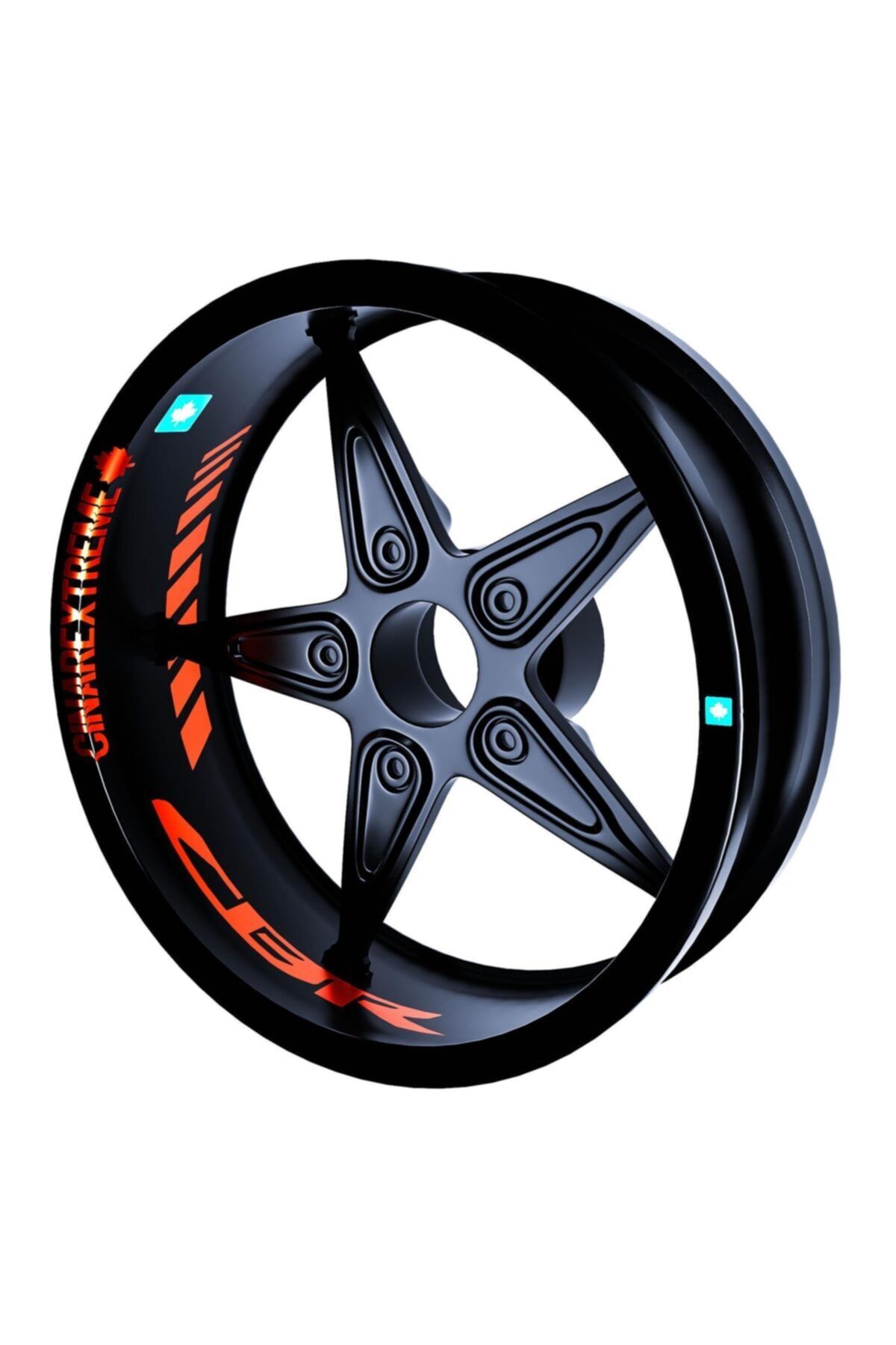Çınar Extreme Cbr Yazılı Floresan Turuncu Iç Jant Şeridi Sticker