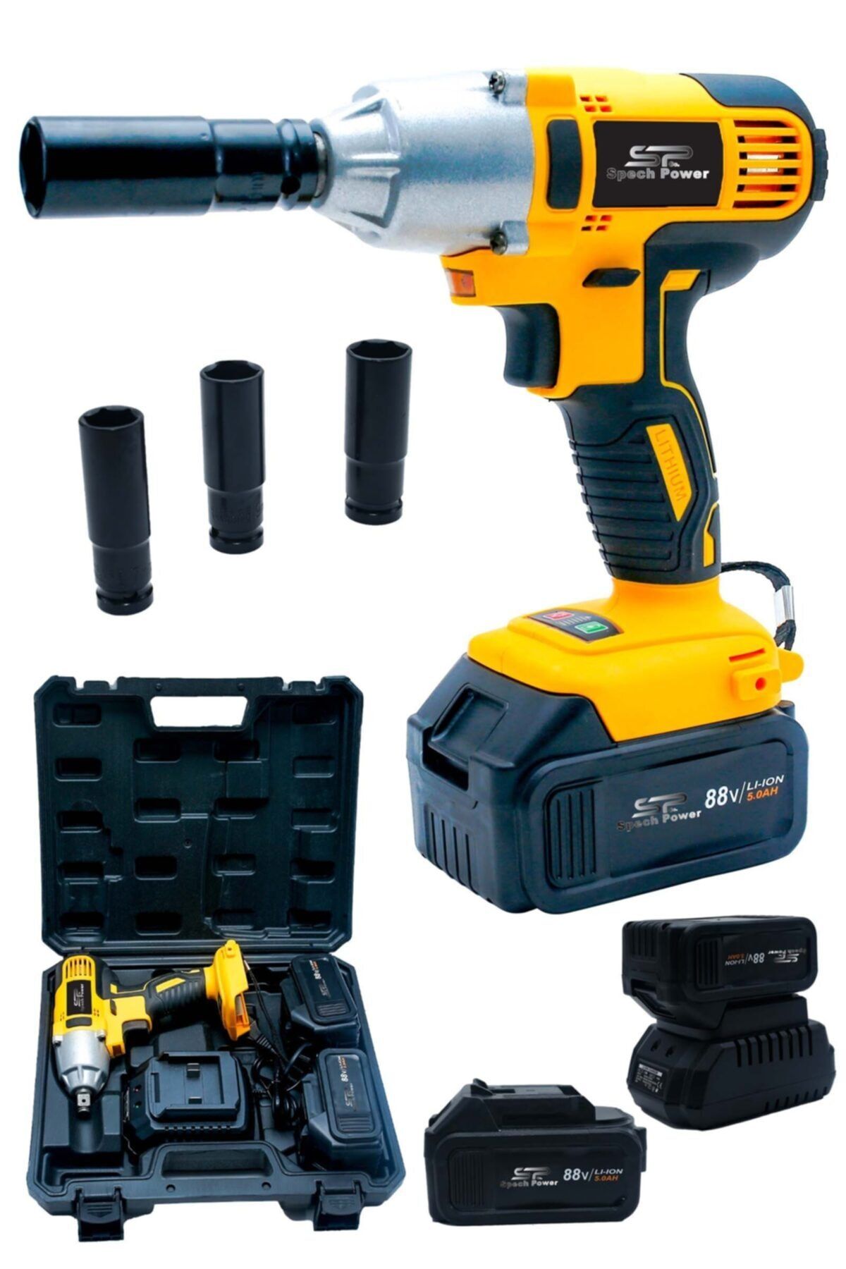 Spech Power Tam Profesyonel 58v 8ah Darbeli Dijital Devir Ayarlı Somun Sökme Sıkma Makina Tabancası