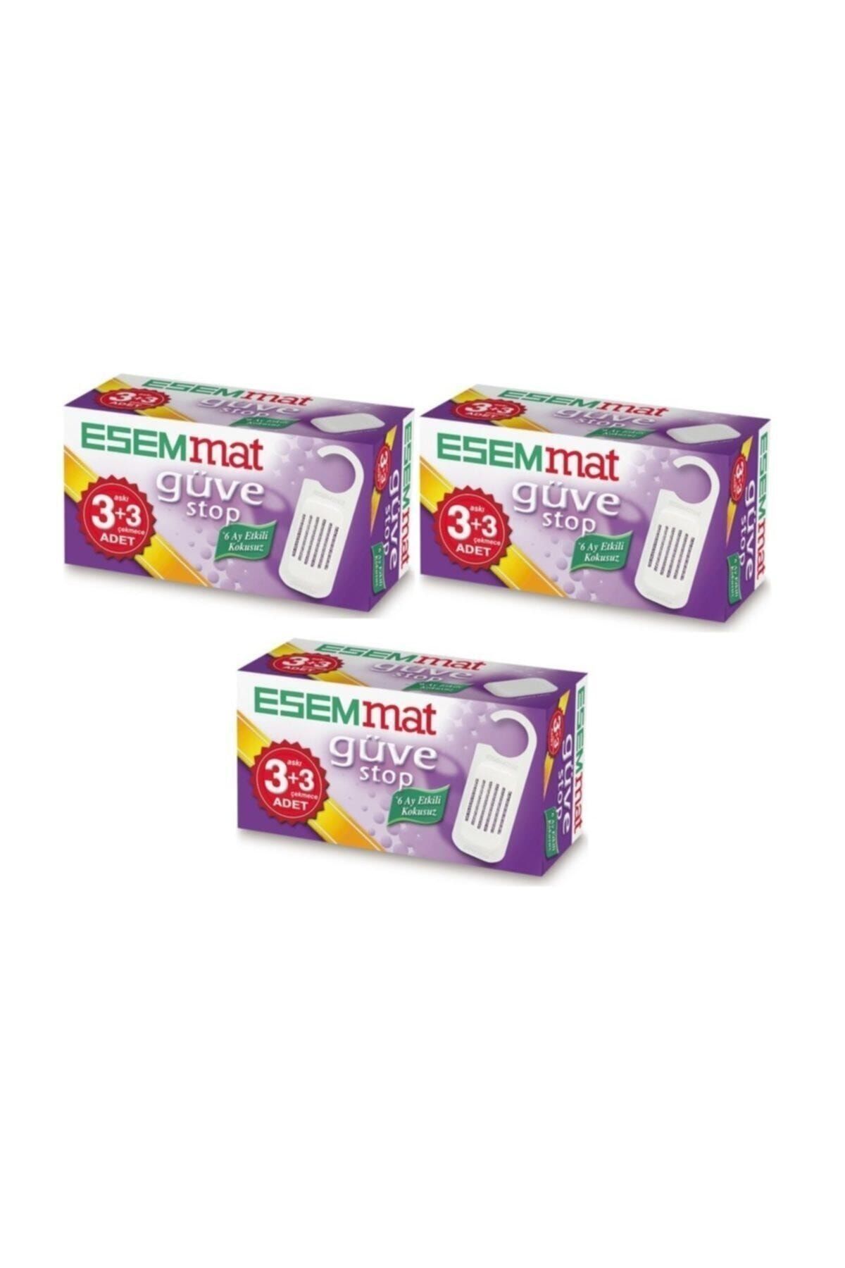 Esemmat Güve Stop (3 Askı + 3 Çekmece) 3 Lü Set