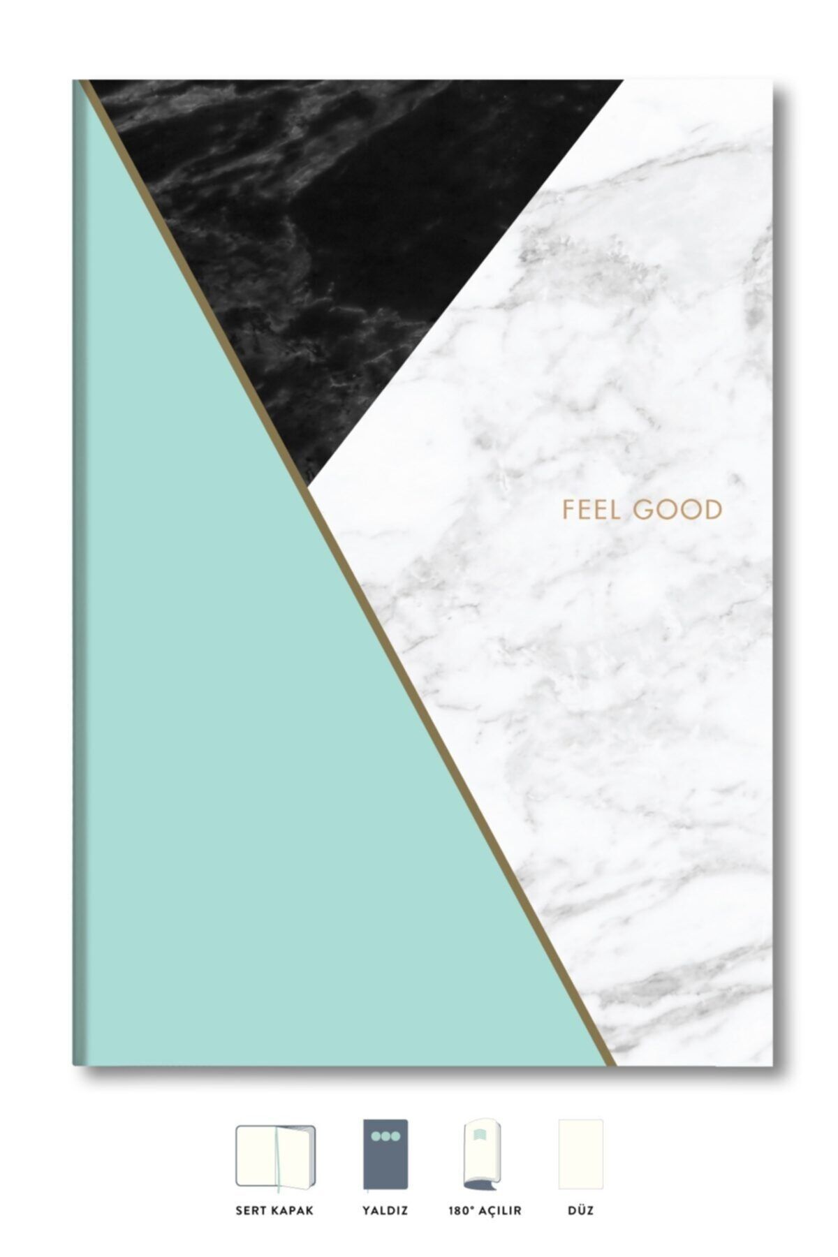 Le Color Sert Kapak Düz Defter 17x24 Mermer