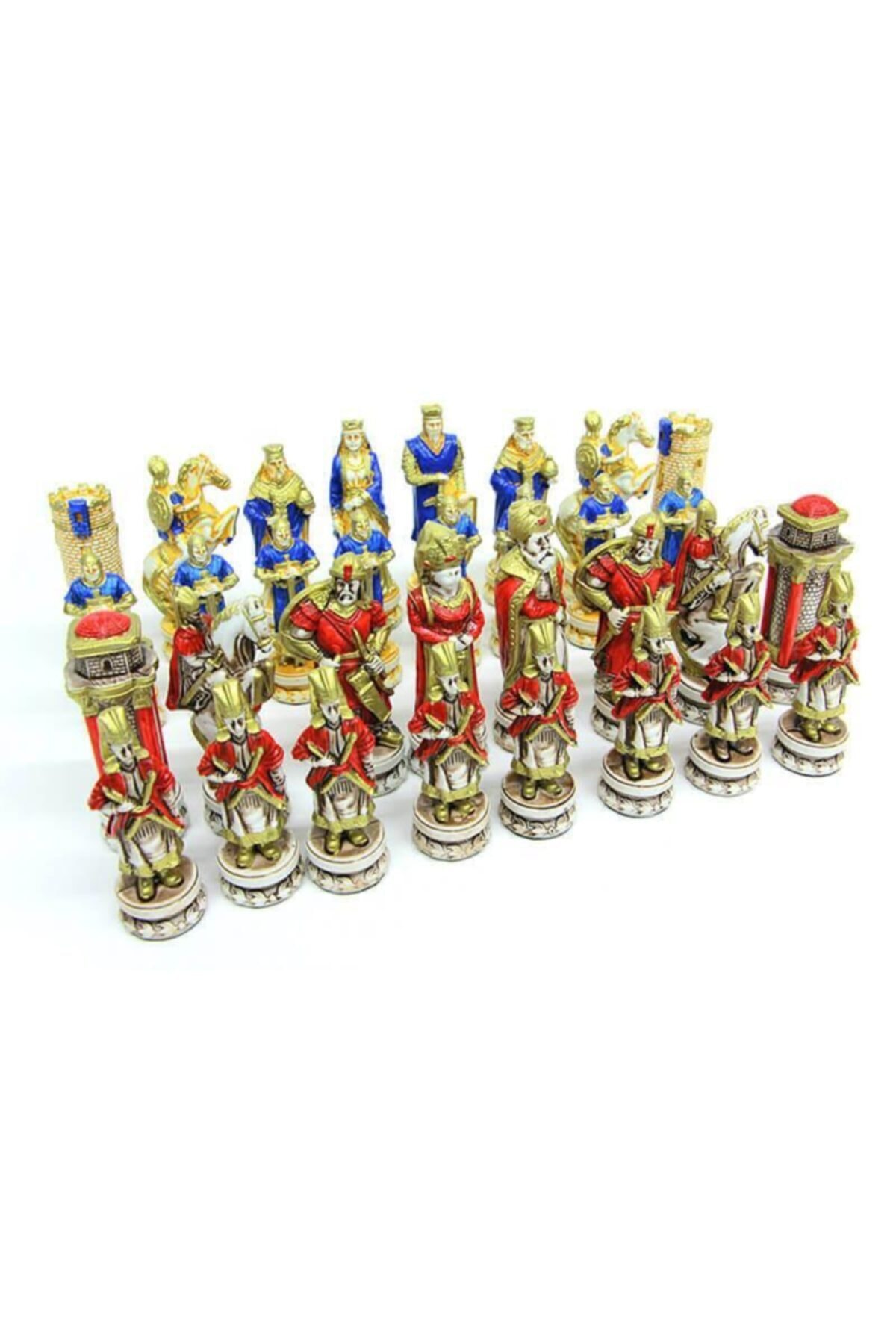 BK STORES Sarı Satranç Taşı Polyester Büyükboy Osmanlı Haçlı Dekoratif Hediyelik