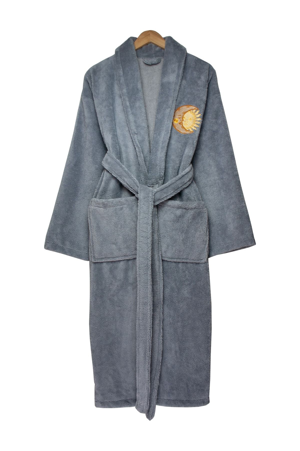 FG Home Bornoz Nakışlı Pamuk Unisex Bornoz