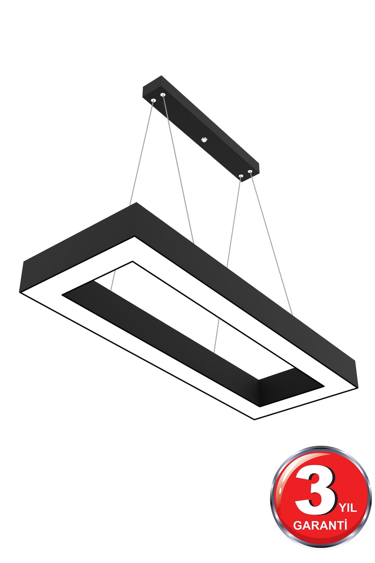 Hegza Lighting Mesıta ( Siyah Kasa, Gün Işığı ) Ledli Modern Led Avize