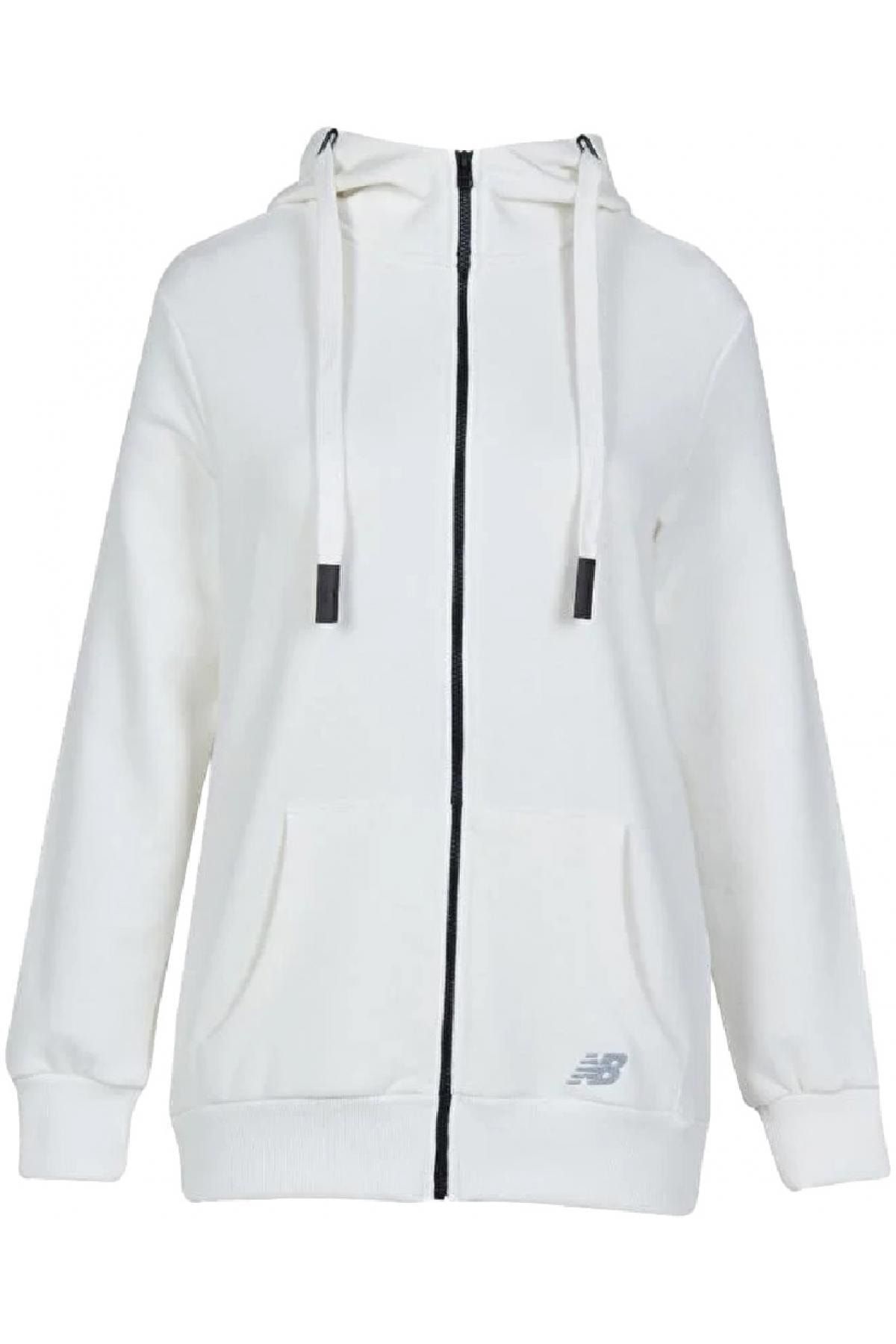 New Balance Nb Womens Full Zip Hoodie Beyaz Kadın Sweatshirt