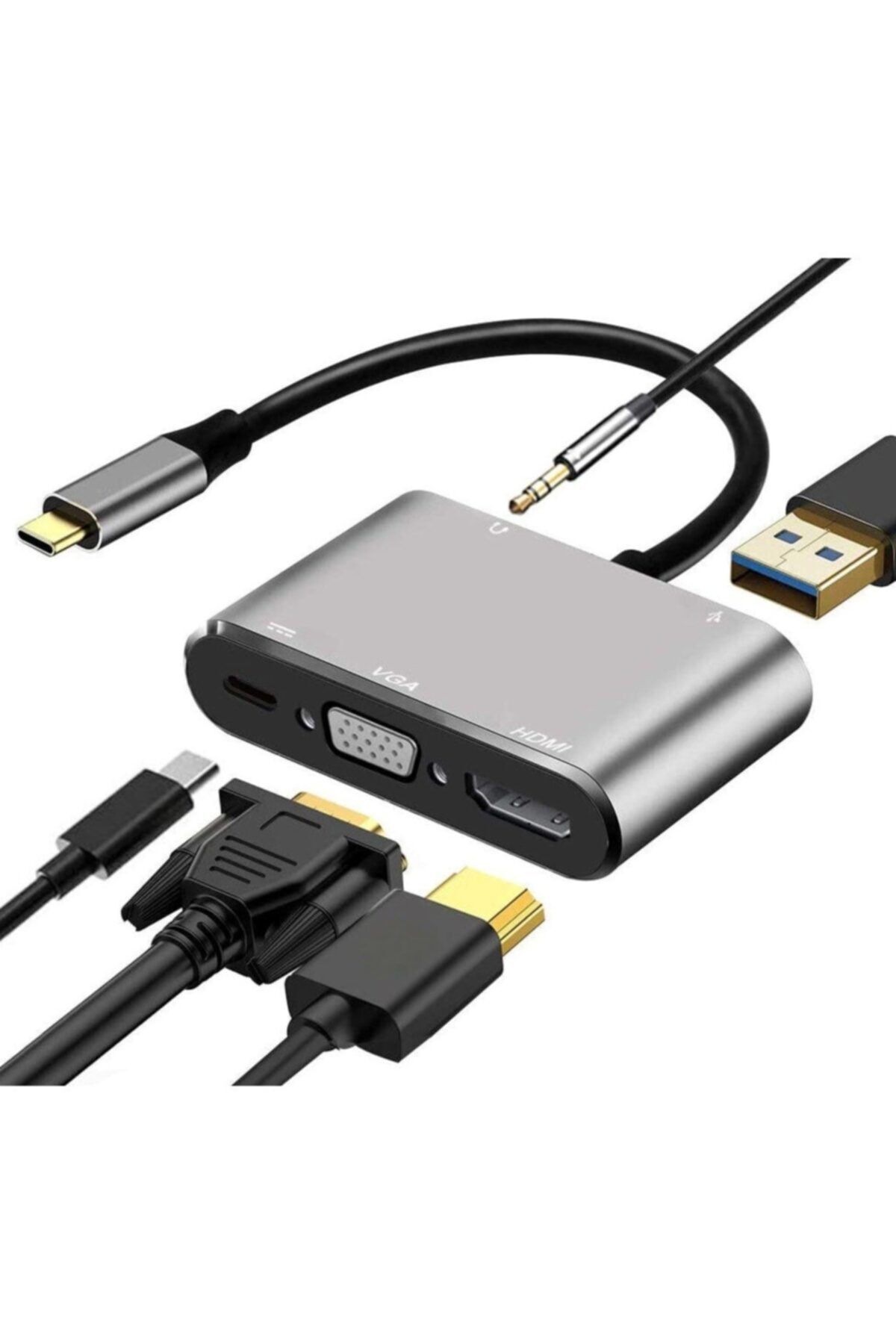OYUNCUWEBSİTE 5in1 Type-c Usb 3.1 Hdmı Çevirici Dönüştürücü Hub. 4k Uhd Fullhd