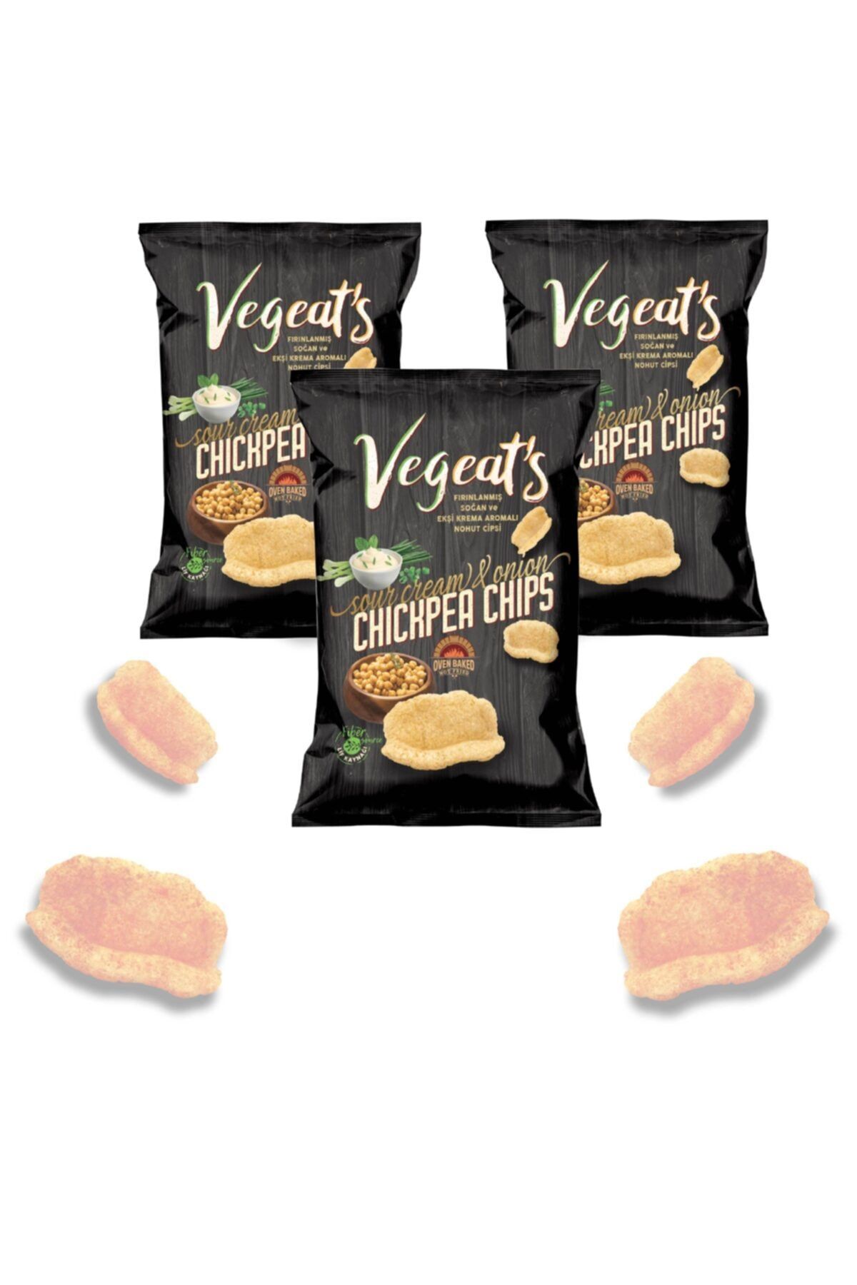 Vegeat's Fırınlanmış Ekşi Krema Aromalı Nohut Cipsi 3 Adet Cips
