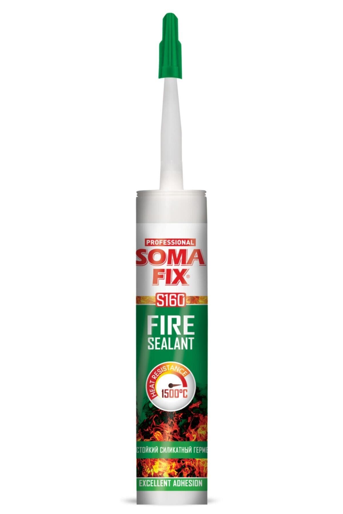 Somafix 310 Ml Siyah Somafıx Yangına Dayanıklı Yüksek Isı Mastik 1500'c Akustik Mastiği