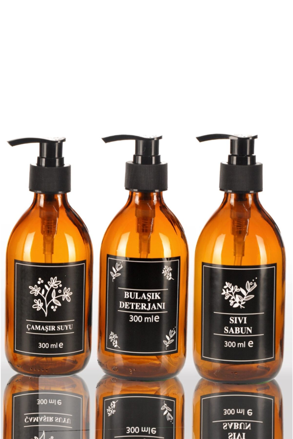 bigpapel Sıvı, Bulaşık Ve Ç.suyu Seti Cam Amber 300 Ml